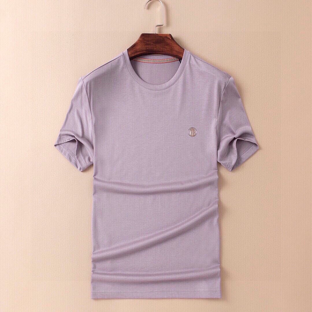 シンプル シルケット加工 快適 バーバリー Tシャツ コピー クルーネック 半袖 トップス