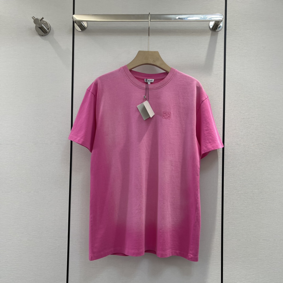 シンプル 人気 カジュアル クルーネック アナグラム ロエベ Tシャツ コピー 半袖