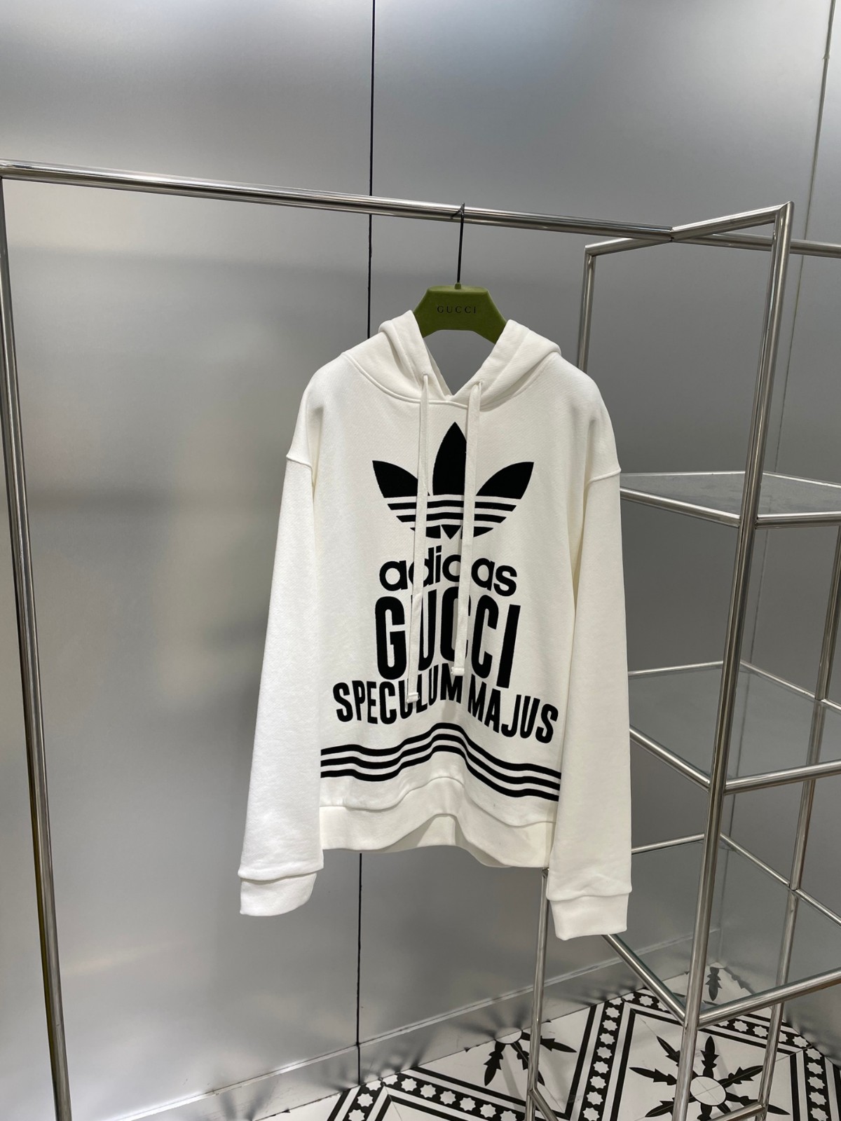 ADIDAS X GUCCI ロゴ プリント オーバーサイズ グッチ パーカー コピー フード付き フーディ