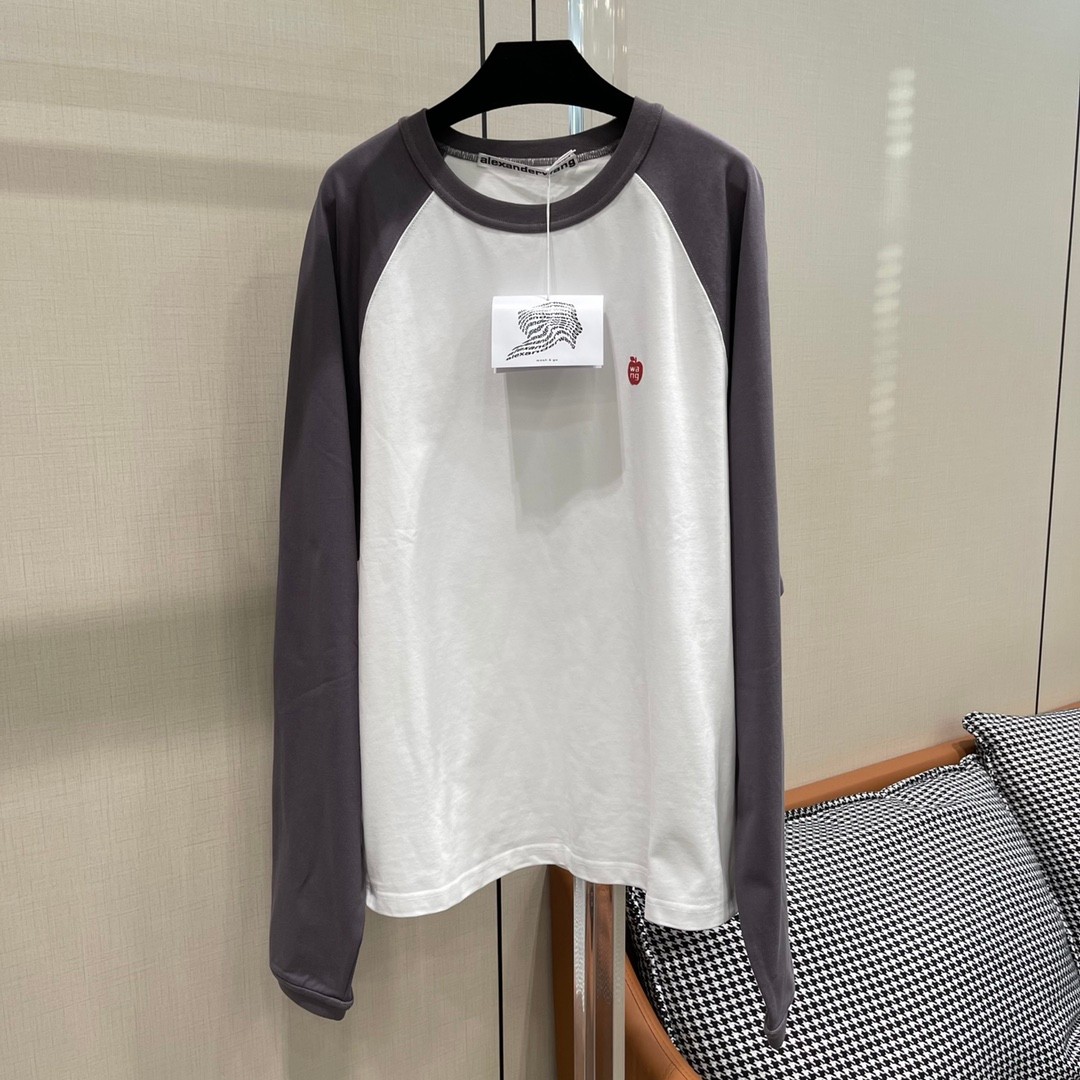 シンプル クルーネック 配色 ロゴ アレキサンダーワング Tシャツ コピー カジュアル 定番