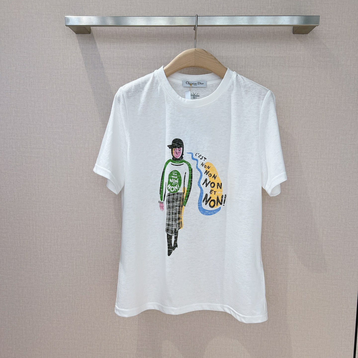カジュアル 合わせやすい プリント クルーネック 半袖Tシャツ クリスチャン・ディオール Tシャツ コピー