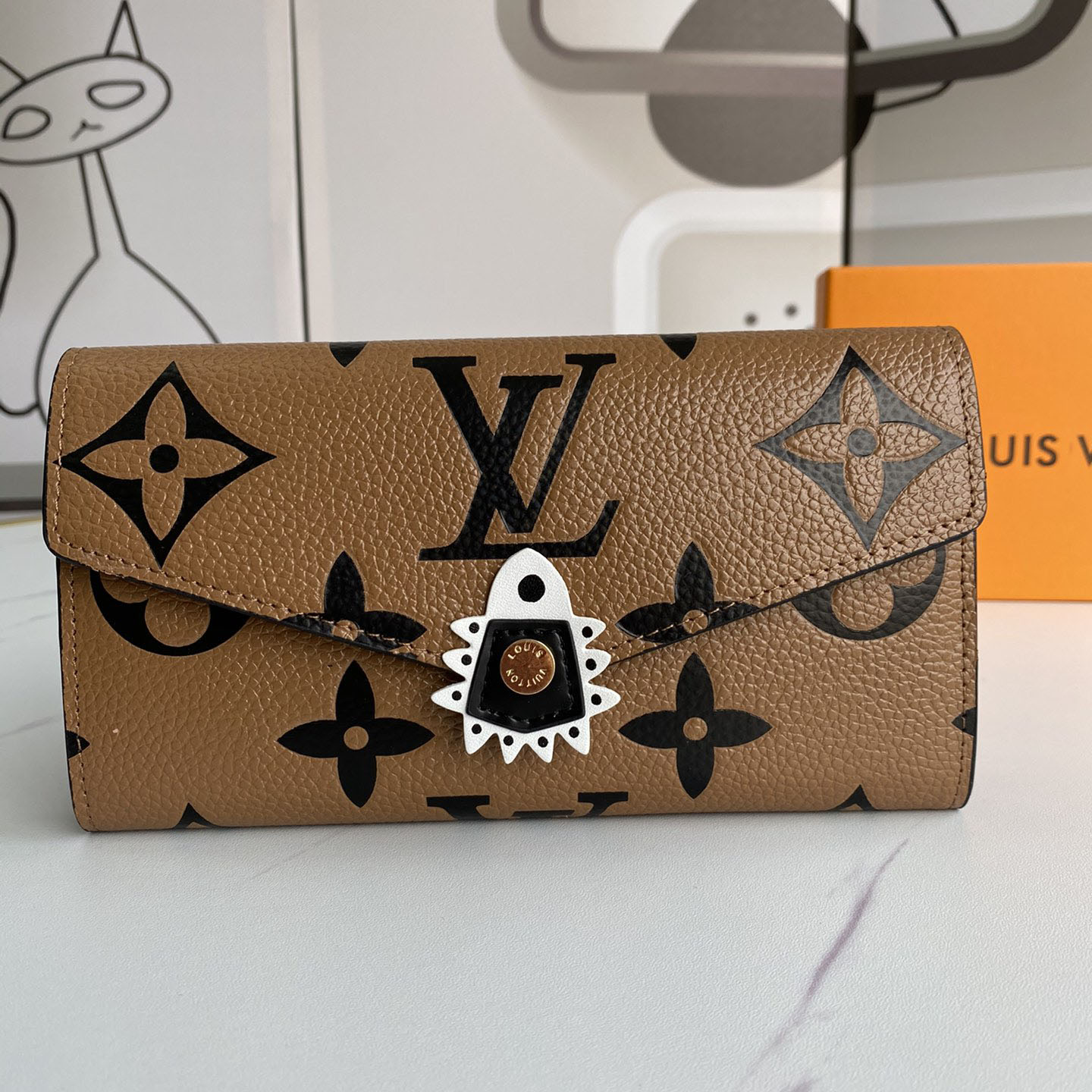ルイヴィトン 財布 コピー モノグラム・アンプラント LVクラフティ ポルトフォイユ・サラ M69514 ブラウン