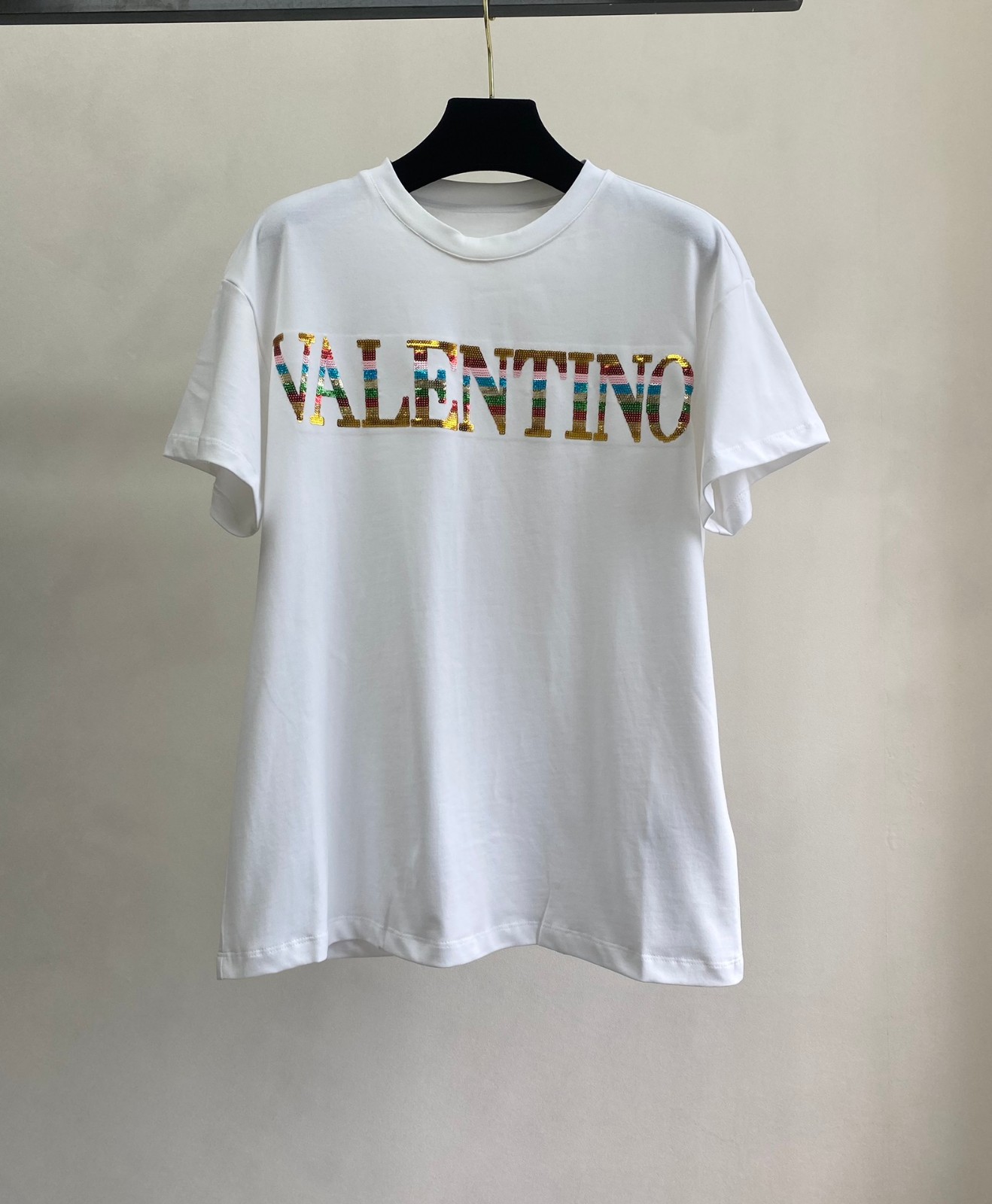 エンブロイダリー コットン 半袖Tシャツ ヴァレンティノ Tシャツ コピー 春夏 クルーネック