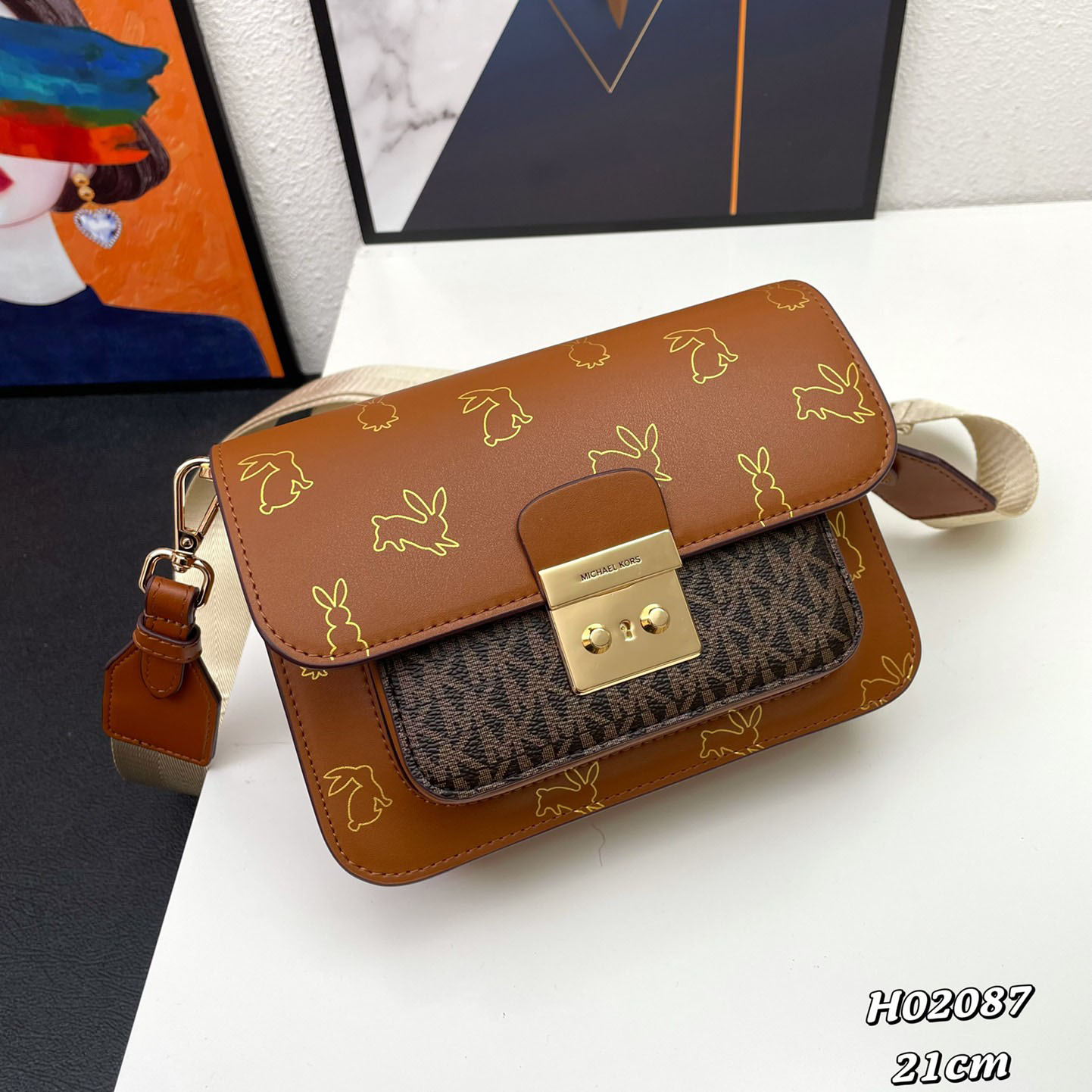コンパクト マイケルコース バッグ コピー 可愛い ウサギ プリント ショルダーバッグ