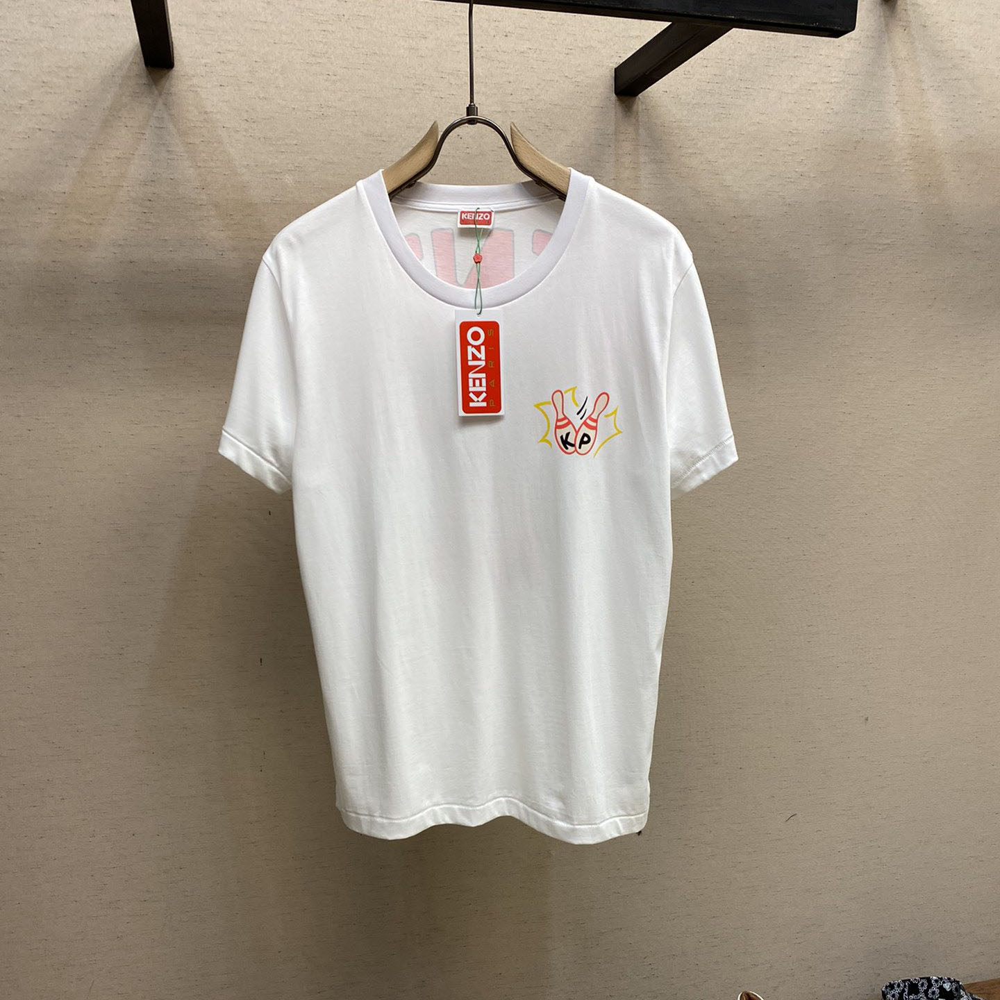 KENZO BOWLING オーバーサイズ 半袖Tシャツ クルーネック ケンゾー Tシャツ コピー ホワイト