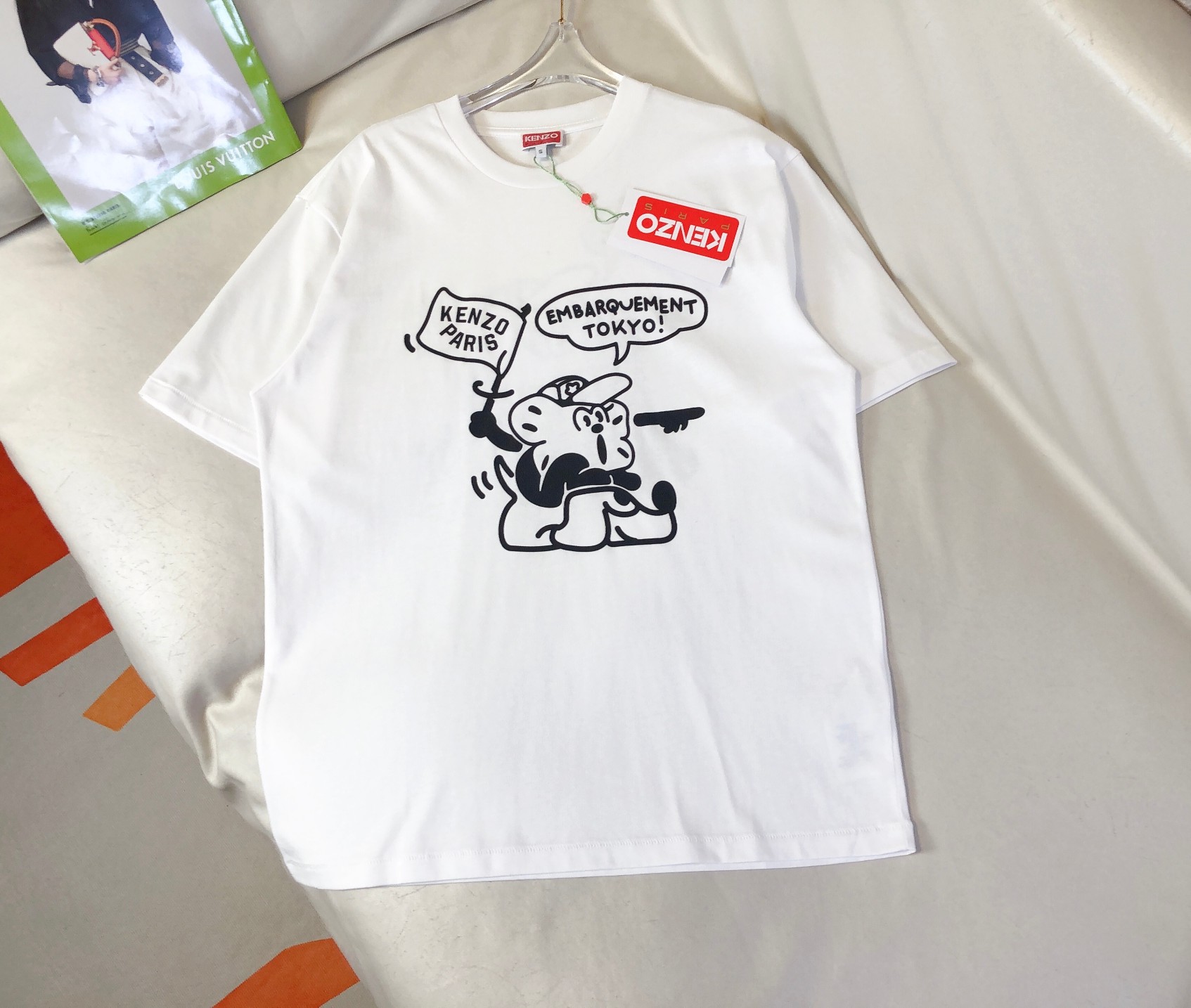 可愛い おしゃれ プリント クルーネック コットン 半袖Tシャツ ケンゾー Tシャツ コピー ホワイト