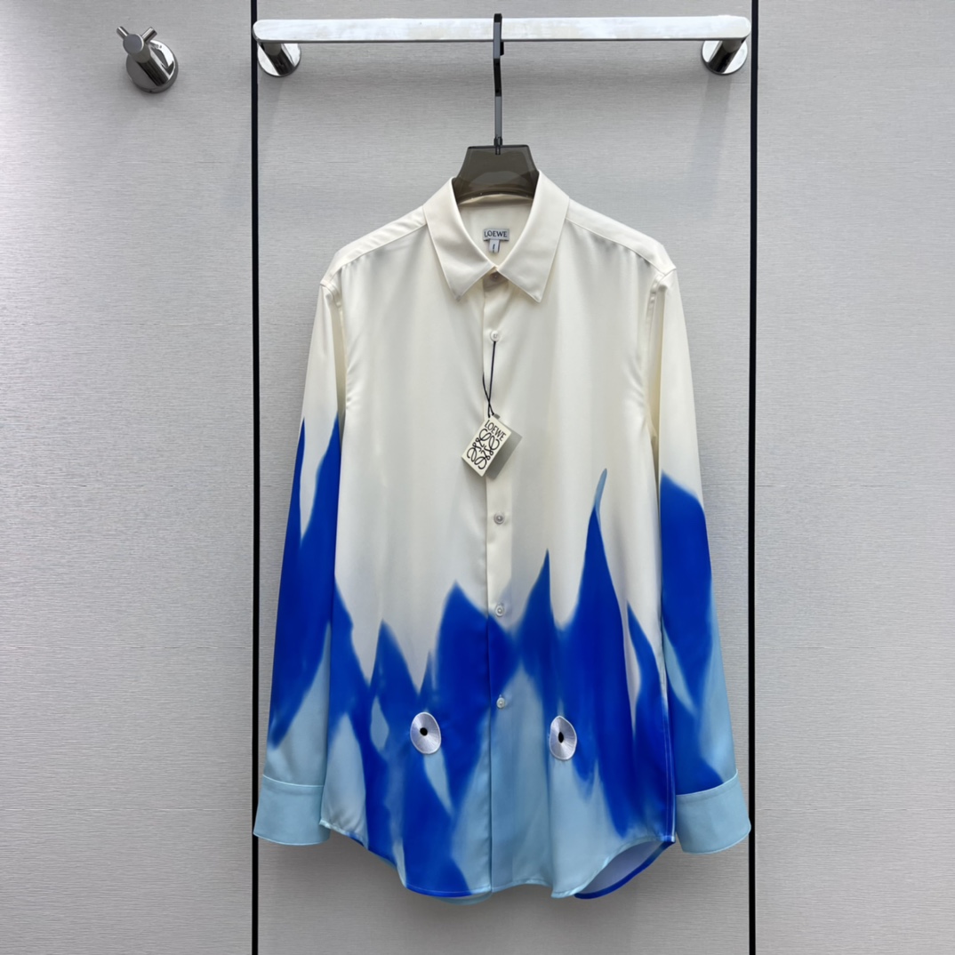 LOEWE x ハウルの動く城★カルシファー シルクシャツ ロエベ シャツ コピー ユニセックス