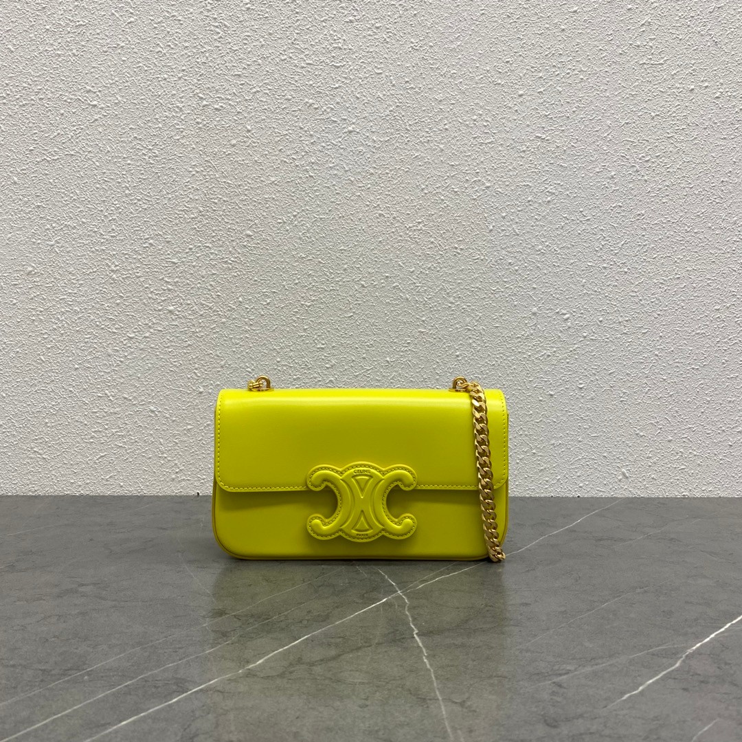 セリーヌ バッグ コピー 定番 人気 トリオンフ レディース チェーン ショルダーバッグ イエロー