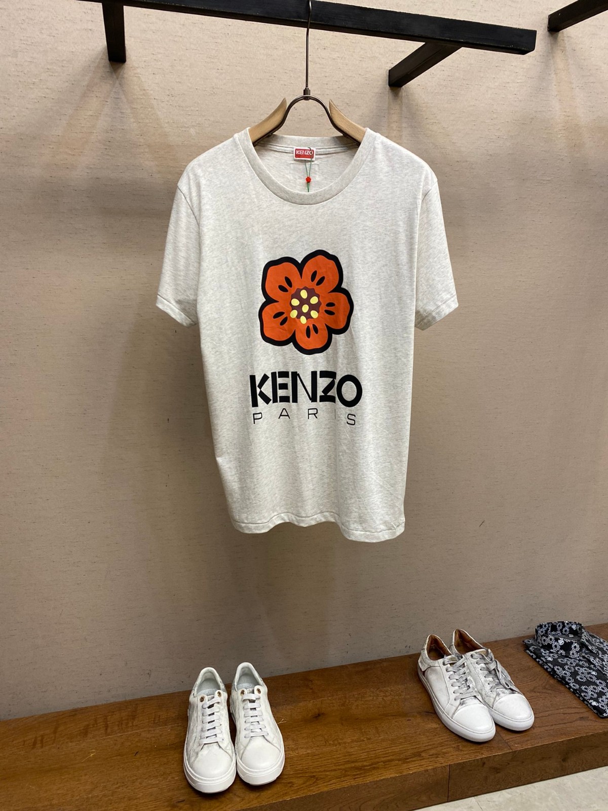 ユニセックス 快適 コットン 半袖Tシャツ ケンゾー Tシャツ コピー クルーネック グレー