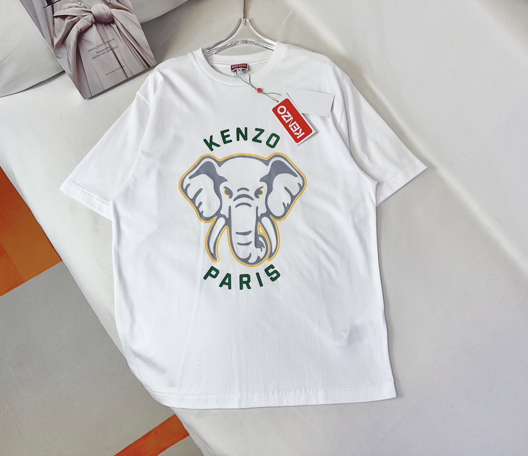 人気 クルーネック プリント ケンゾー Tシャツ コピー ユニセックス コットン ホワイト