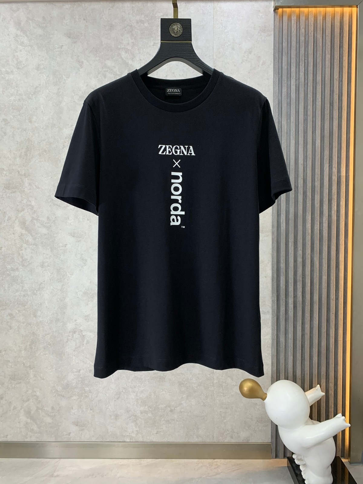 ZEGNA X NORDA プリントコットン 半袖 Tシャツ エルメネジルド・ゼニア Tシャツ コピー ブラック