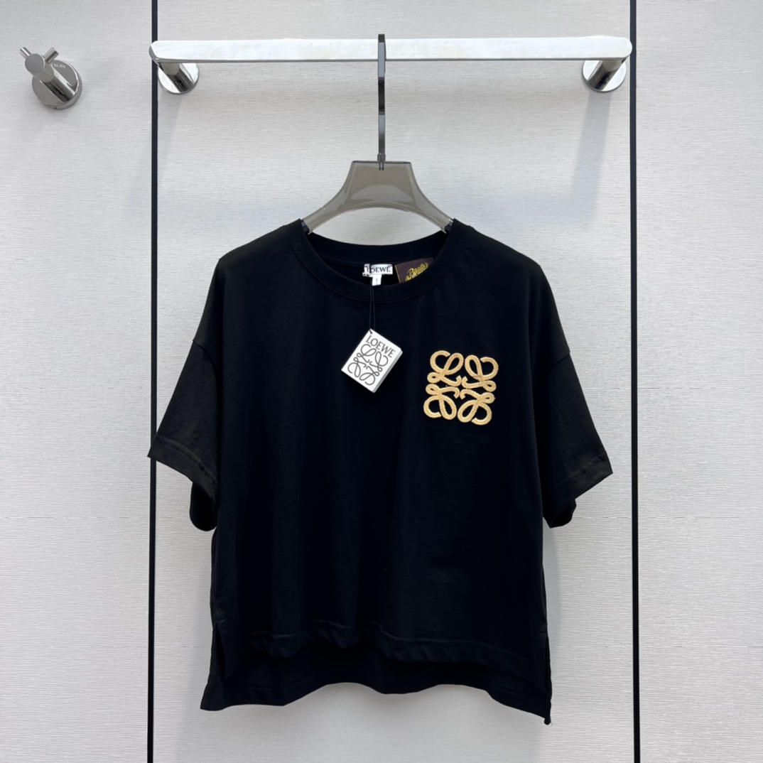 アナグラム コットン Tシャツ ロエベ Tシャツ コピー レディース ブラック