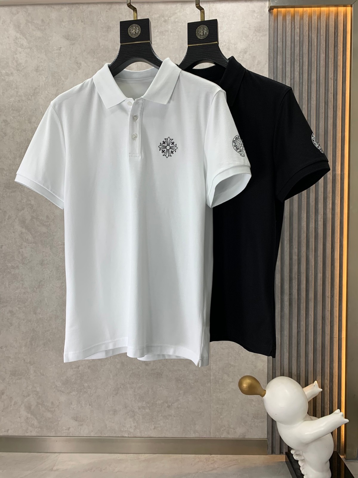 ベーシック カジュアル 半袖 ポロシャツ クロムハーツ Tシャツ コピー コットンピケ