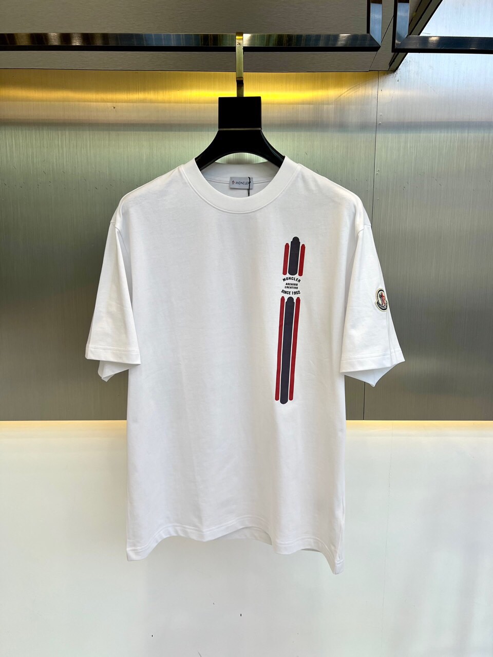 人気 カジュアル プリント コットン 半袖 モンクレール Tシャツ コピー ホワイト