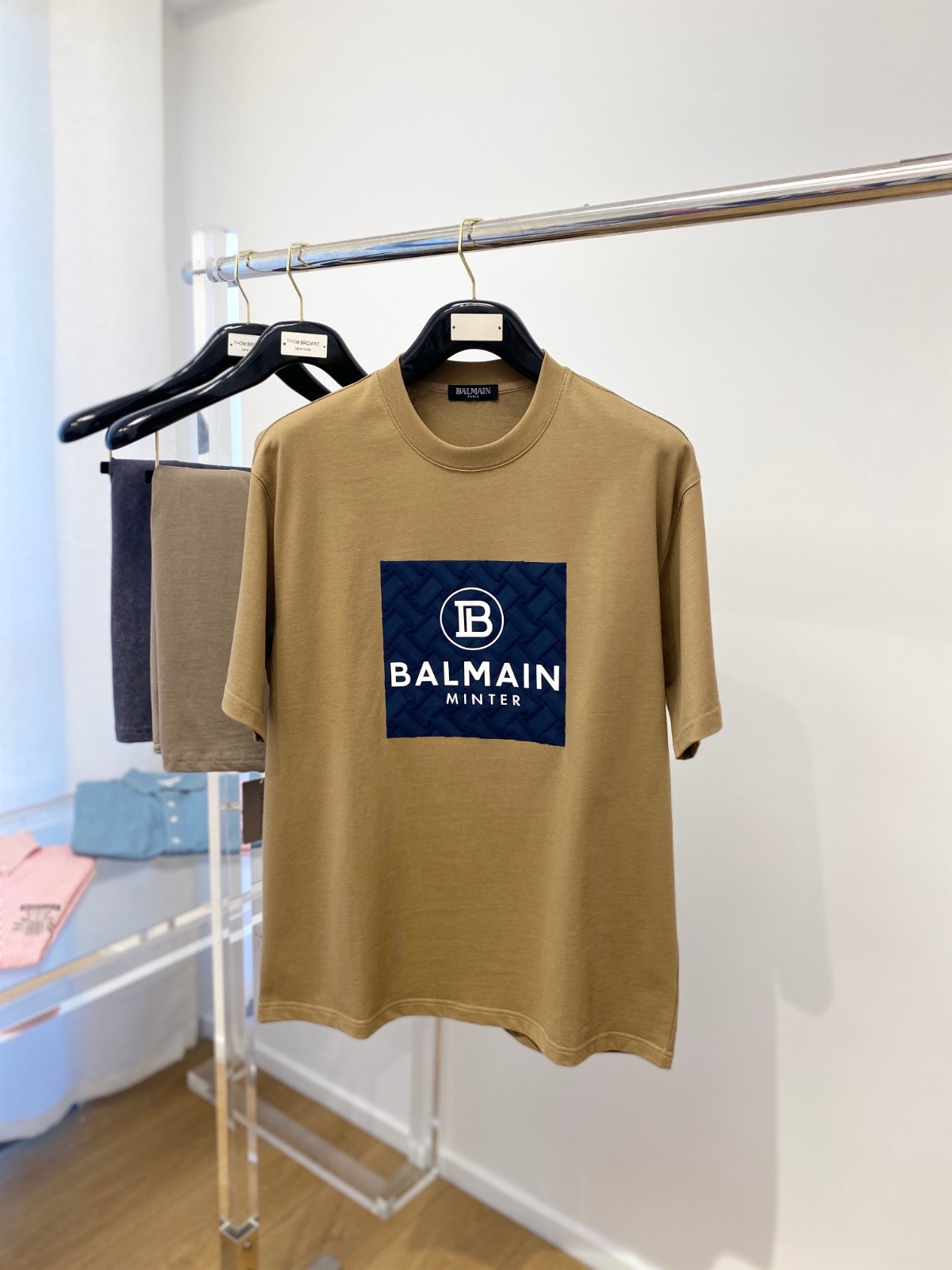 カジュアル おしゃれ クルーネック バルマン Tシャツ コピー 半袖 コットン トップス