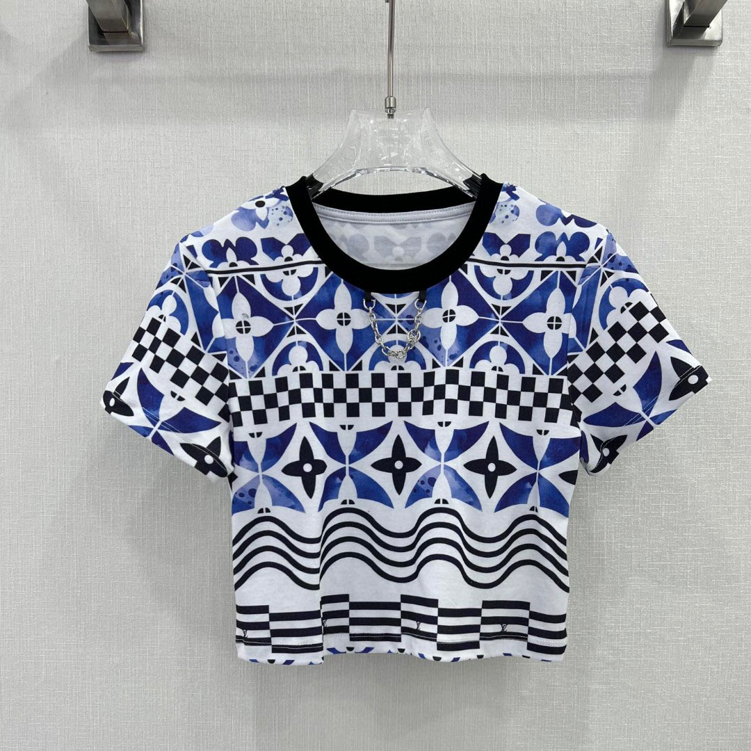 LV バイ・ザ・プール モノグラムタイルクロップトップ ルイ・ヴィトン Tシャツ コピー レディース