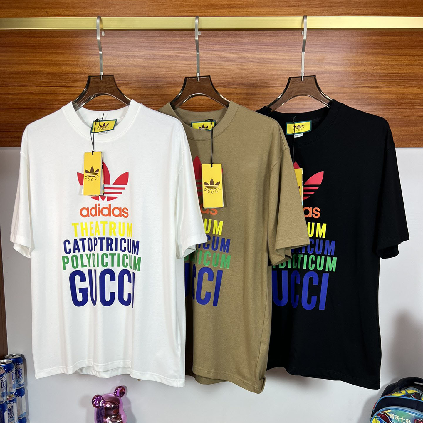 ADIDAS X GUCCI コットンTシャツ グッチ Tシャツ コピー 半袖 男女兼用