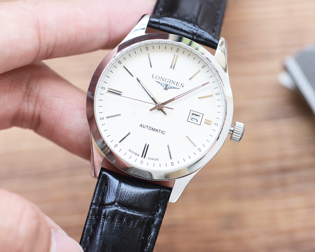 人気 ロンジン 時計 コピー シンプル ビジネス 上品 腕時計 40mm 日付表示