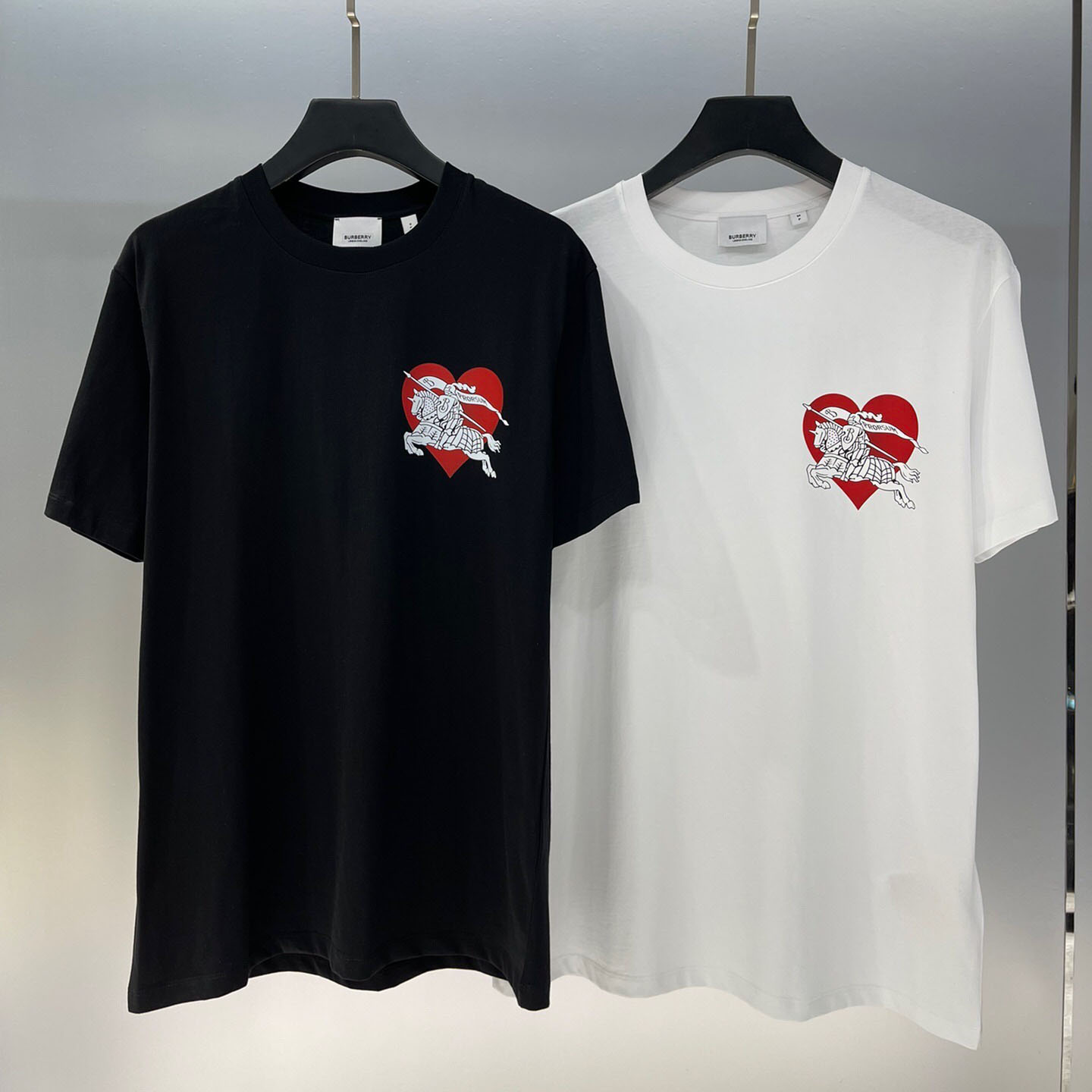 ハートEKD コットンTシャツ バーバリー Tシャツ コピー 半袖 クルーネック