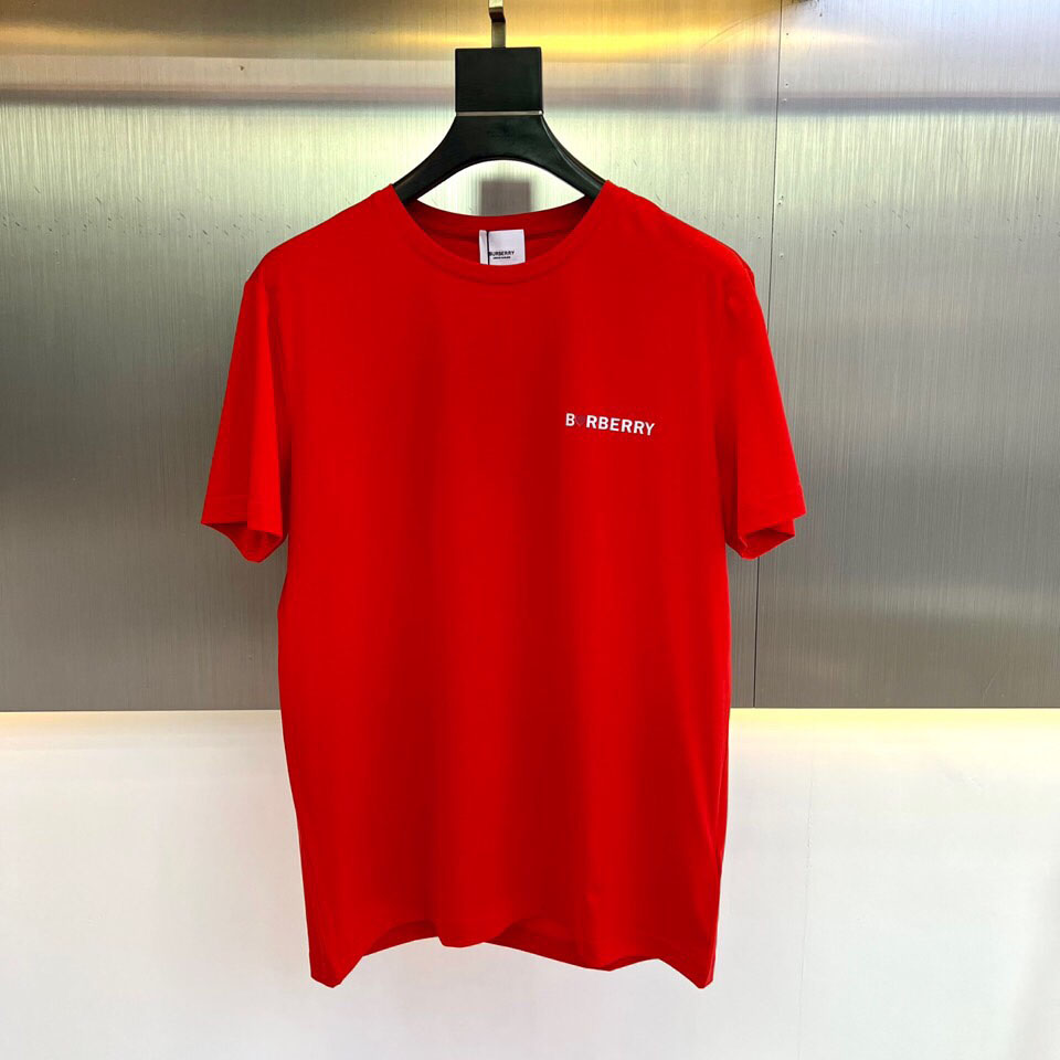 ハートEKD コットンTシャツ 半袖 バーバリー Tシャツ コピー クルーネック レッド