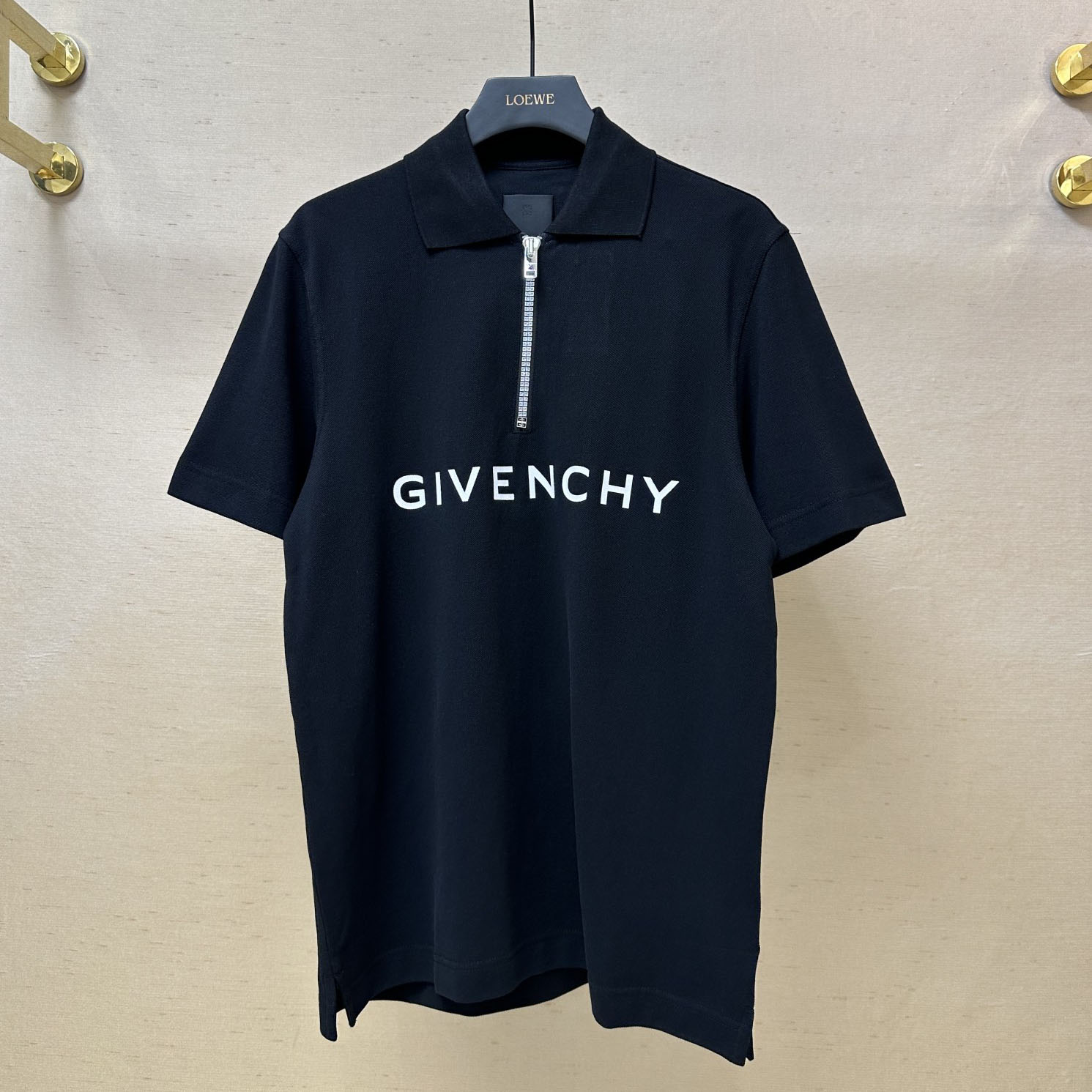 ロゴ コットンピケ ハーフジップ ポロシャツ ジバンシィ Tシャツ コピー 半袖