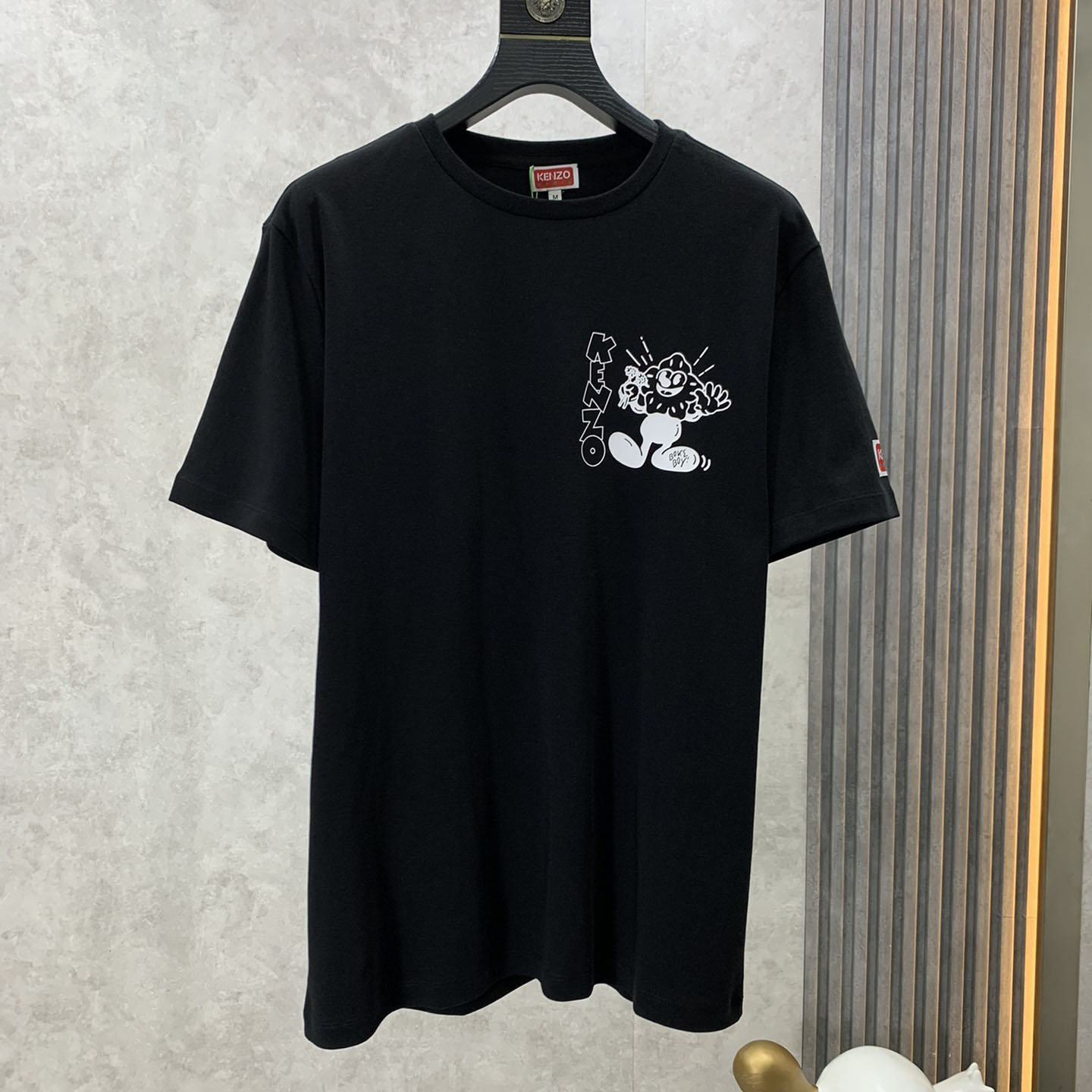 遊び心いっぱい BOKE BOY プリント クルーネック ケンゾー Tシャツ コピー ブラック