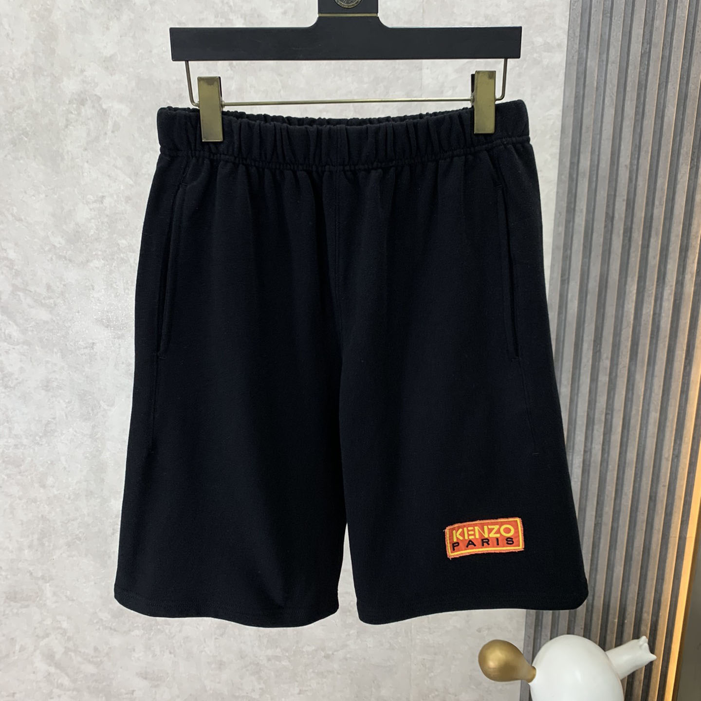 ケンゾー パンツ コピー カジュアル ロゴ メンズ ショートパンツ ブラック