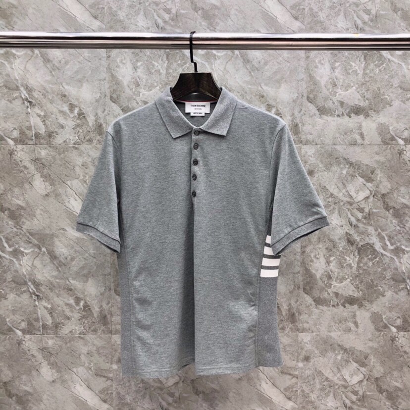 洗練された おしゃれ トムブラウン Tシャツ コピー 半袖 ポロシャツ グレー
