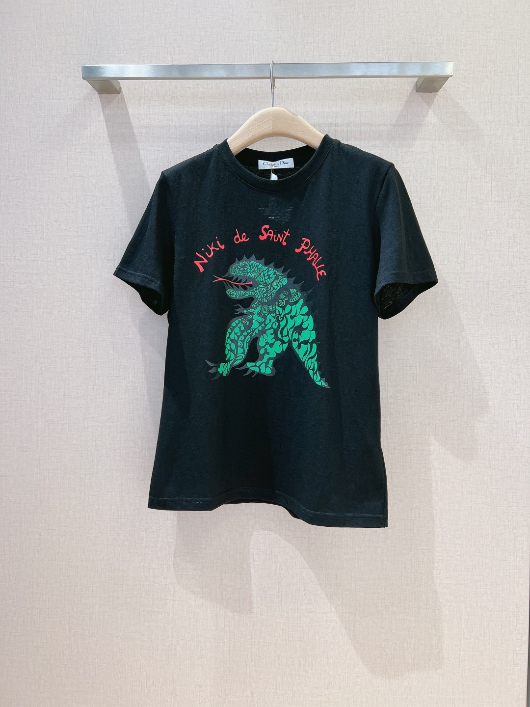 Dragon コットン & リネン 半袖Tシャツ クリスチャン・ディオール Tシャツ コピー ブラック