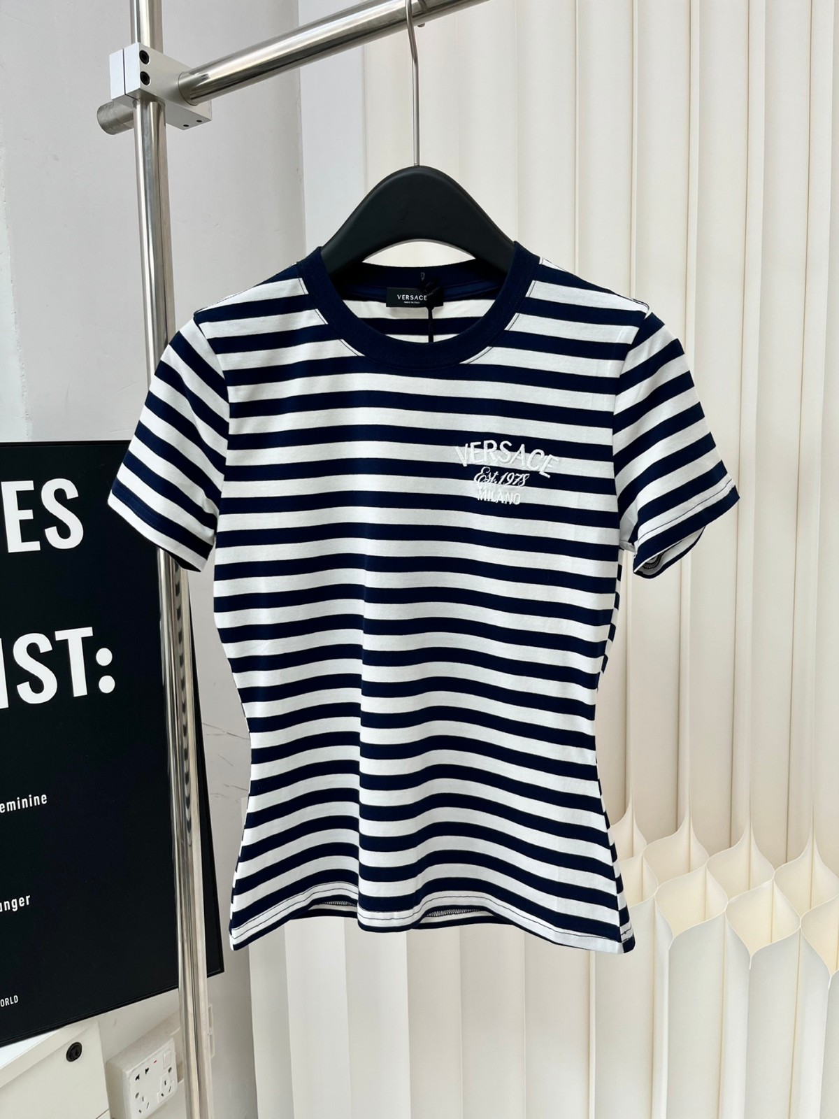 ノーティカル ストライプ 半袖Tシャツ ヴェルサーチェ Tシャツ コピー