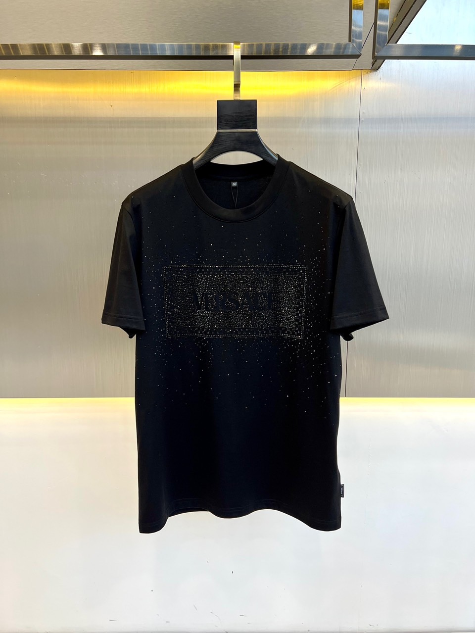 クリスタル '90S ヴィンテージ ロゴ Tシャツ ヴェルサーチェ Tシャツ コピー ブラック