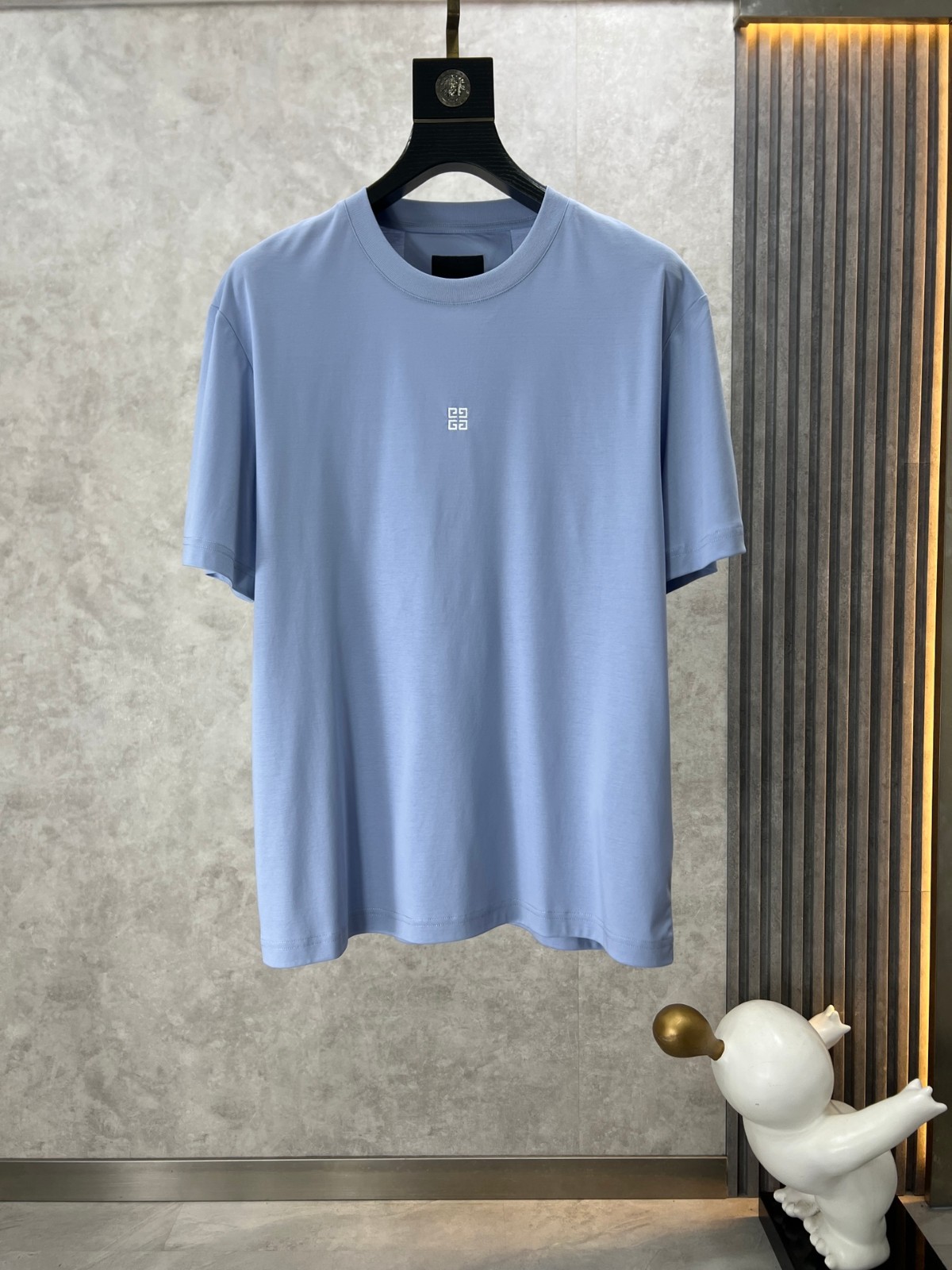 シンプル 4G 刺繍入り ジバンシィ Tシャツ 偽物 コットン 半袖Tシャツ ブルー