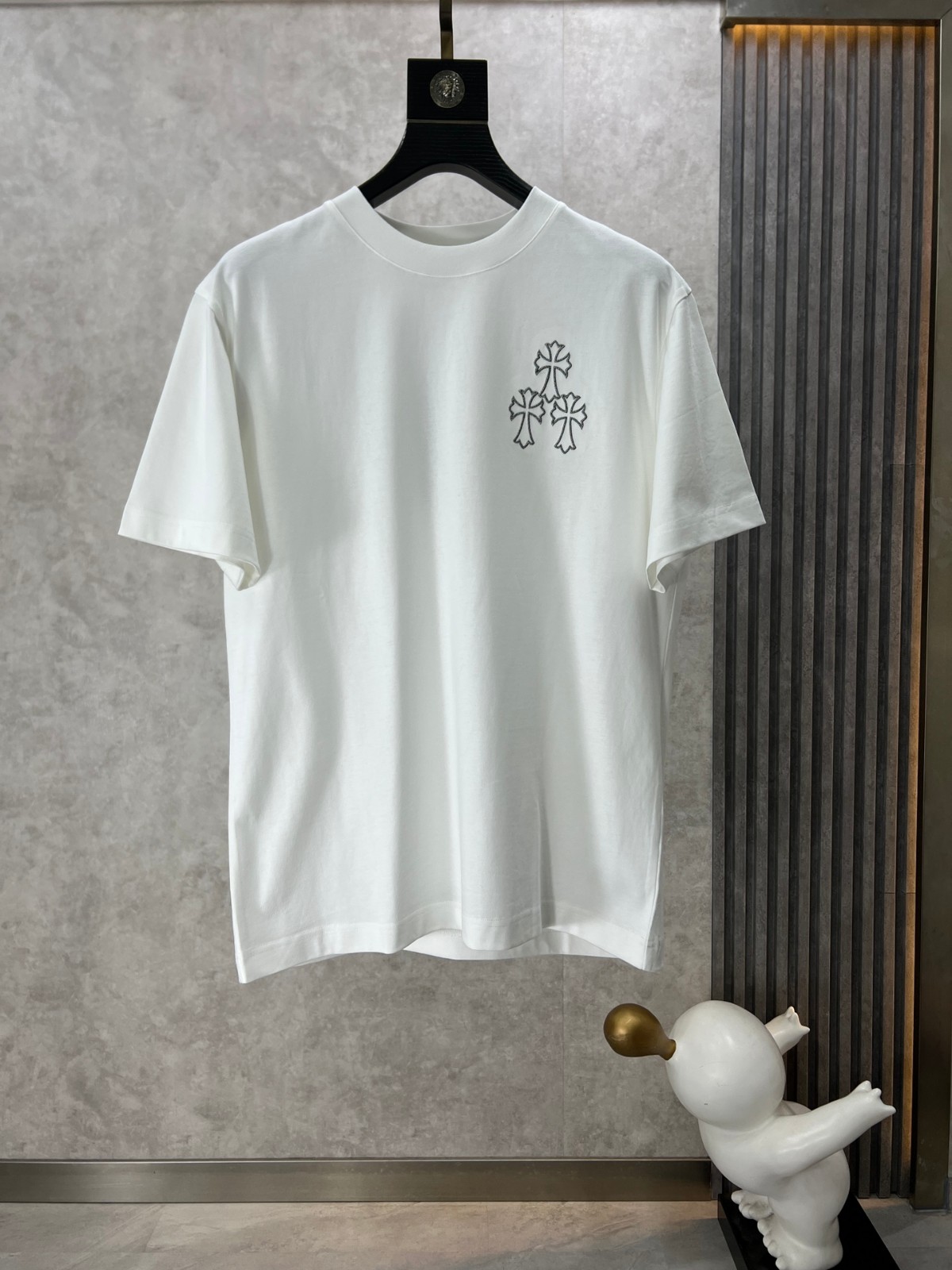 カジュアル クロムハーツ Tシャツ 偽物 クルーネック 半袖Tシャツ ホワイト
