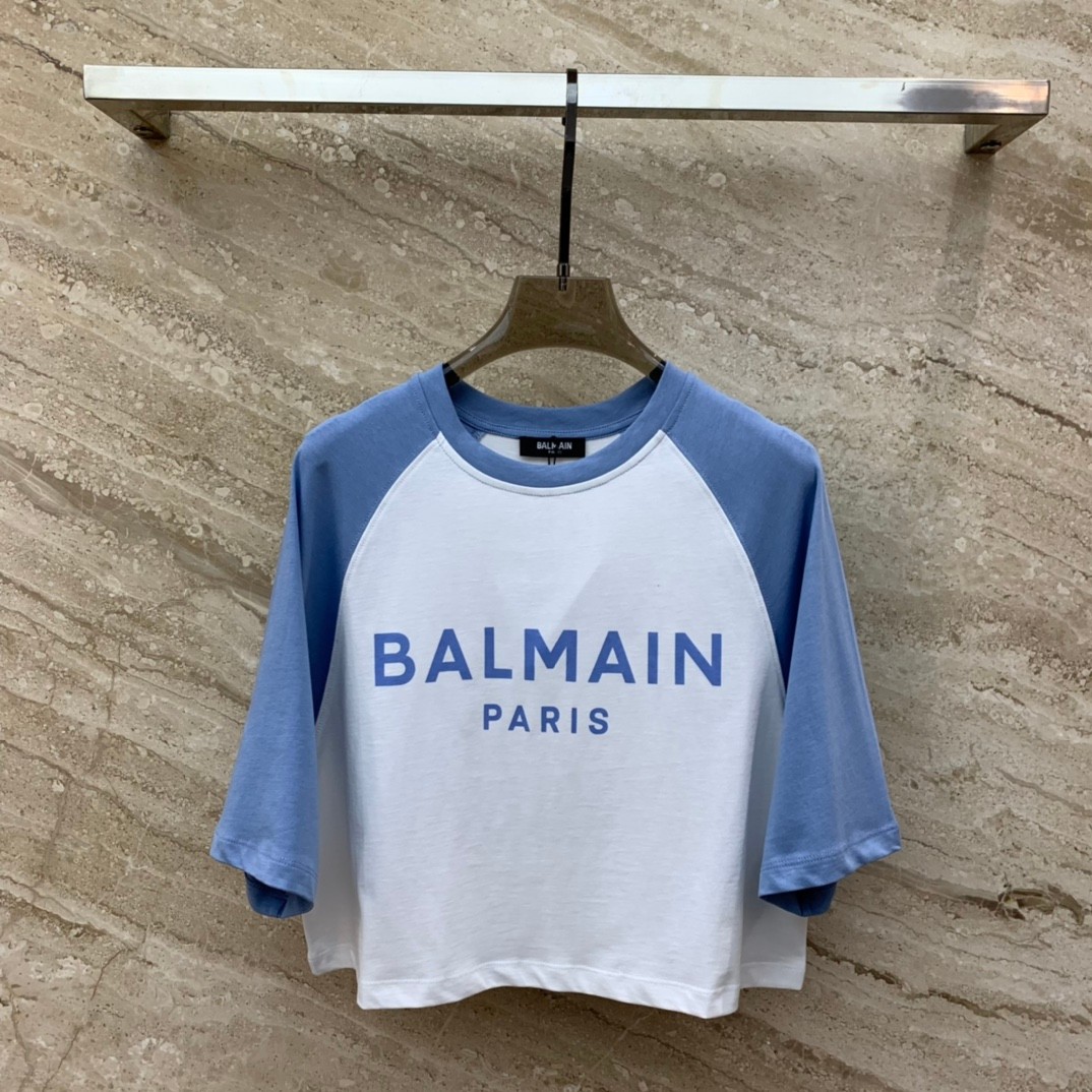 カジュアル バルマン Tシャツ コピー ロゴプリント コットン 半袖Tシャツ