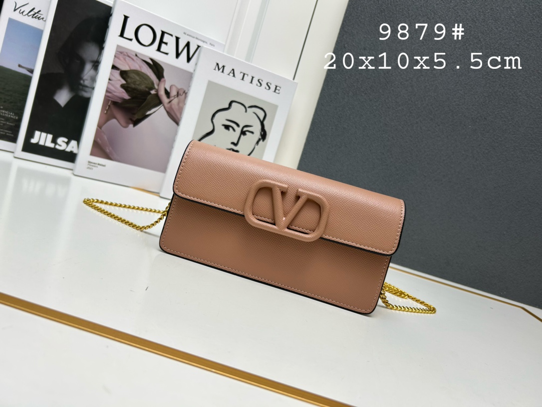 Vロゴ シグネチャー チェーンウォレット ヴァレンティノ バッグ コピー ピンク