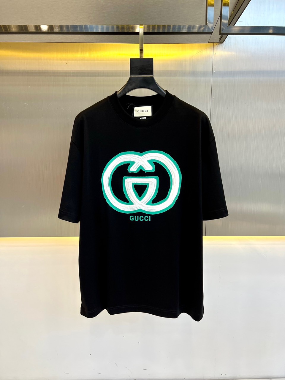 シンプル 快適 コットン 半袖Tシャツ グッチ Tシャツ コピー ブラック