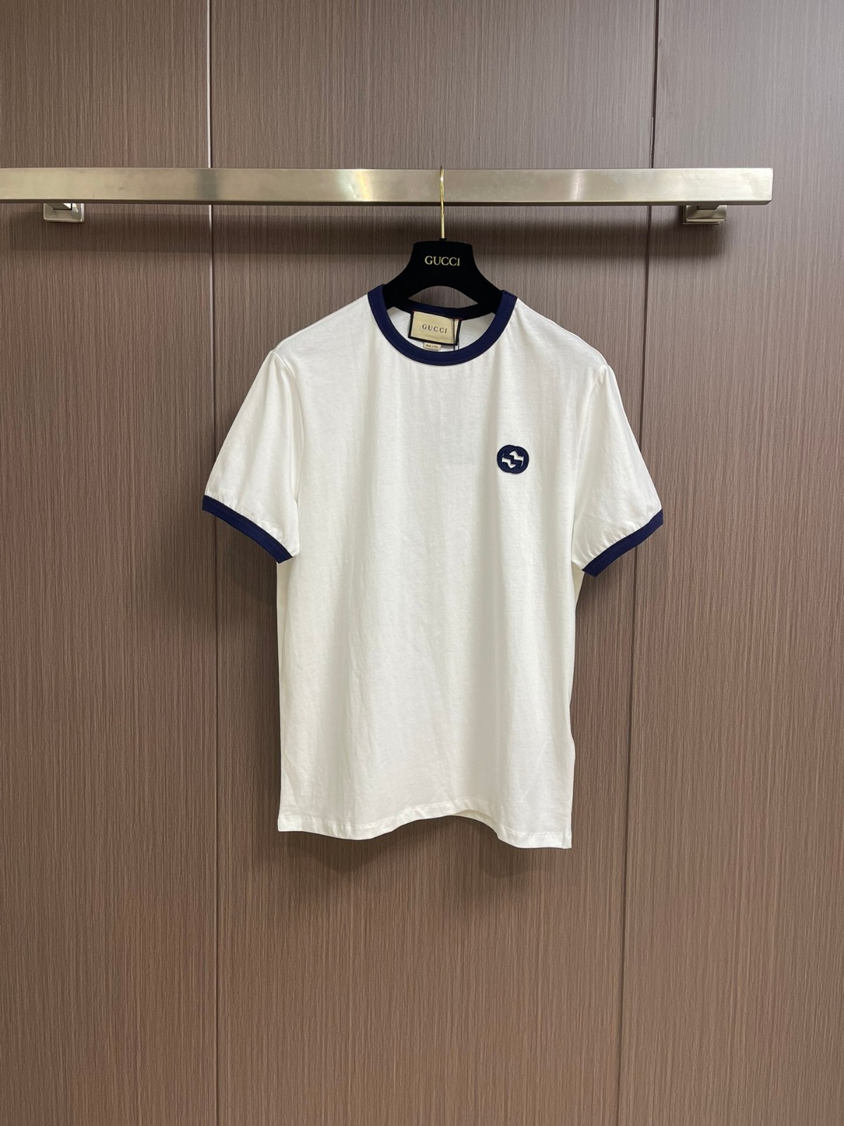 カジュアル シンプル クルーネック 半袖Tシャツ グッチ Tシャツ コピー ホワイト