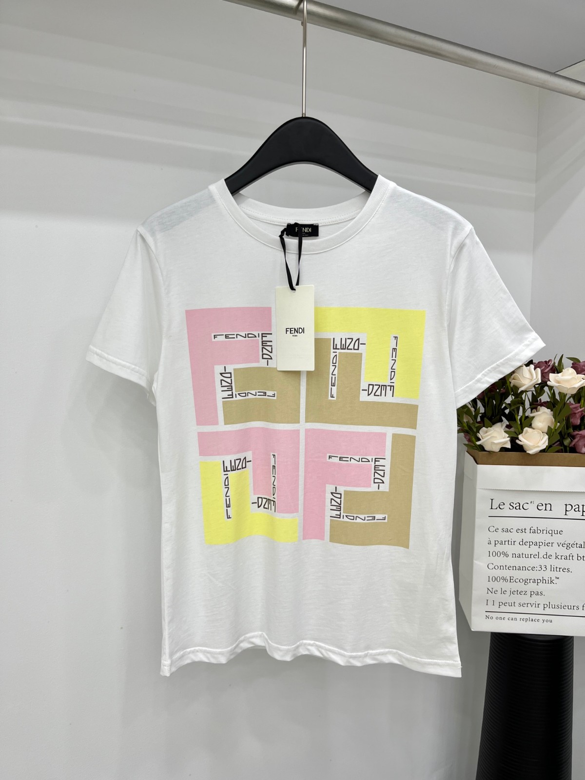 定番 プリント クルーネック 半袖Tシャツ フェンディ Tシャツ コピー 