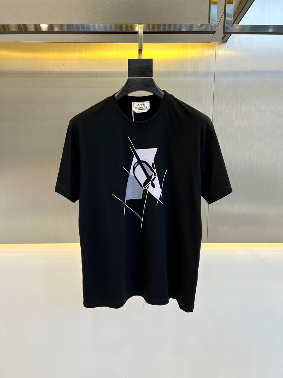 大人気 快適 コ ットン エルメス Tシャツ コピー メンズ 半袖Tシャツ ブラック