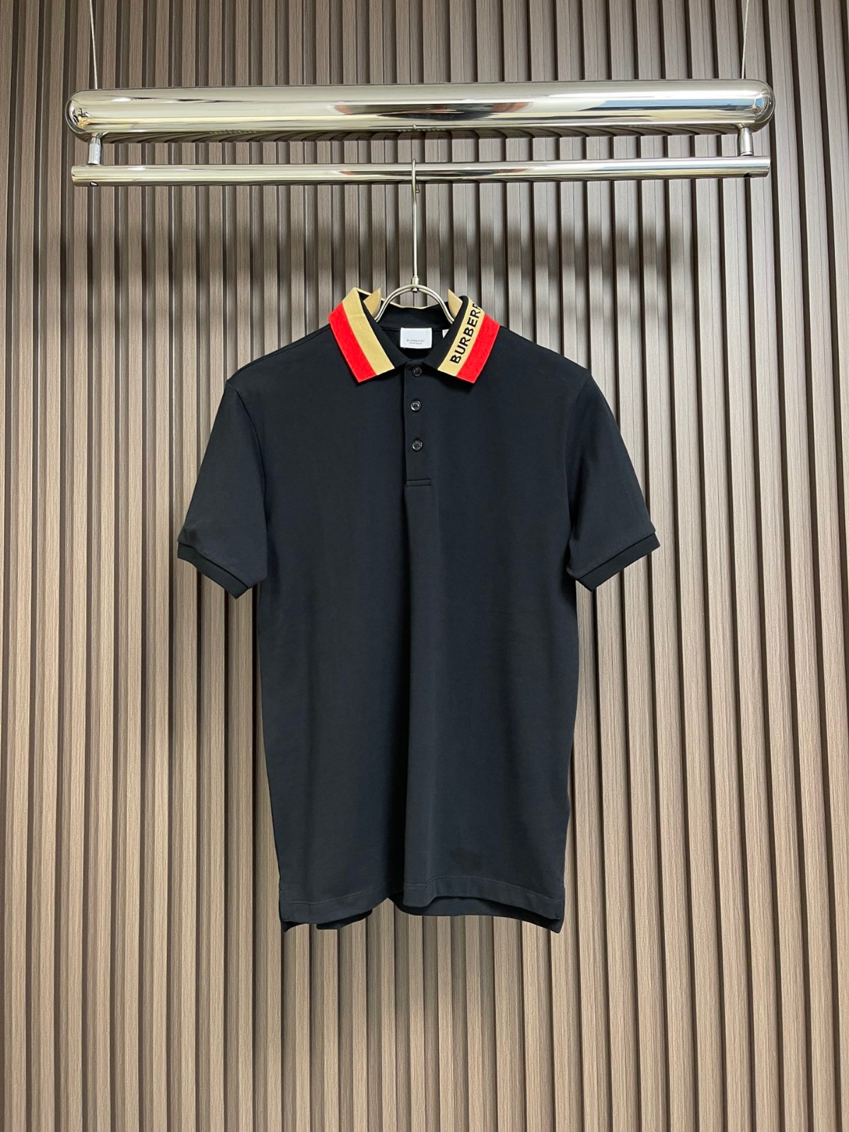 クラシック コットンピケ ポロシャツ バーバリー 半袖Tシャツ コピー ブラック