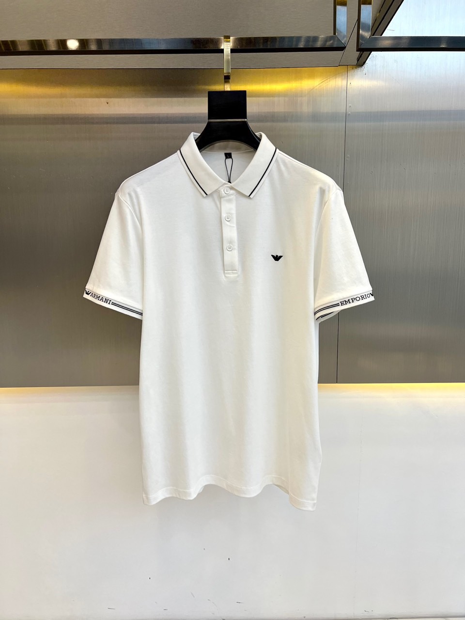 洗練された コットンピケポロシャツ アルマーニ 半袖Tシャツ コピー ホワイト