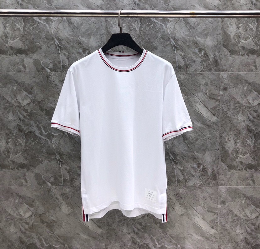 カジュアル ストライプ Tシャツトムブラウン 半袖Tシャツ コピー ホワイト