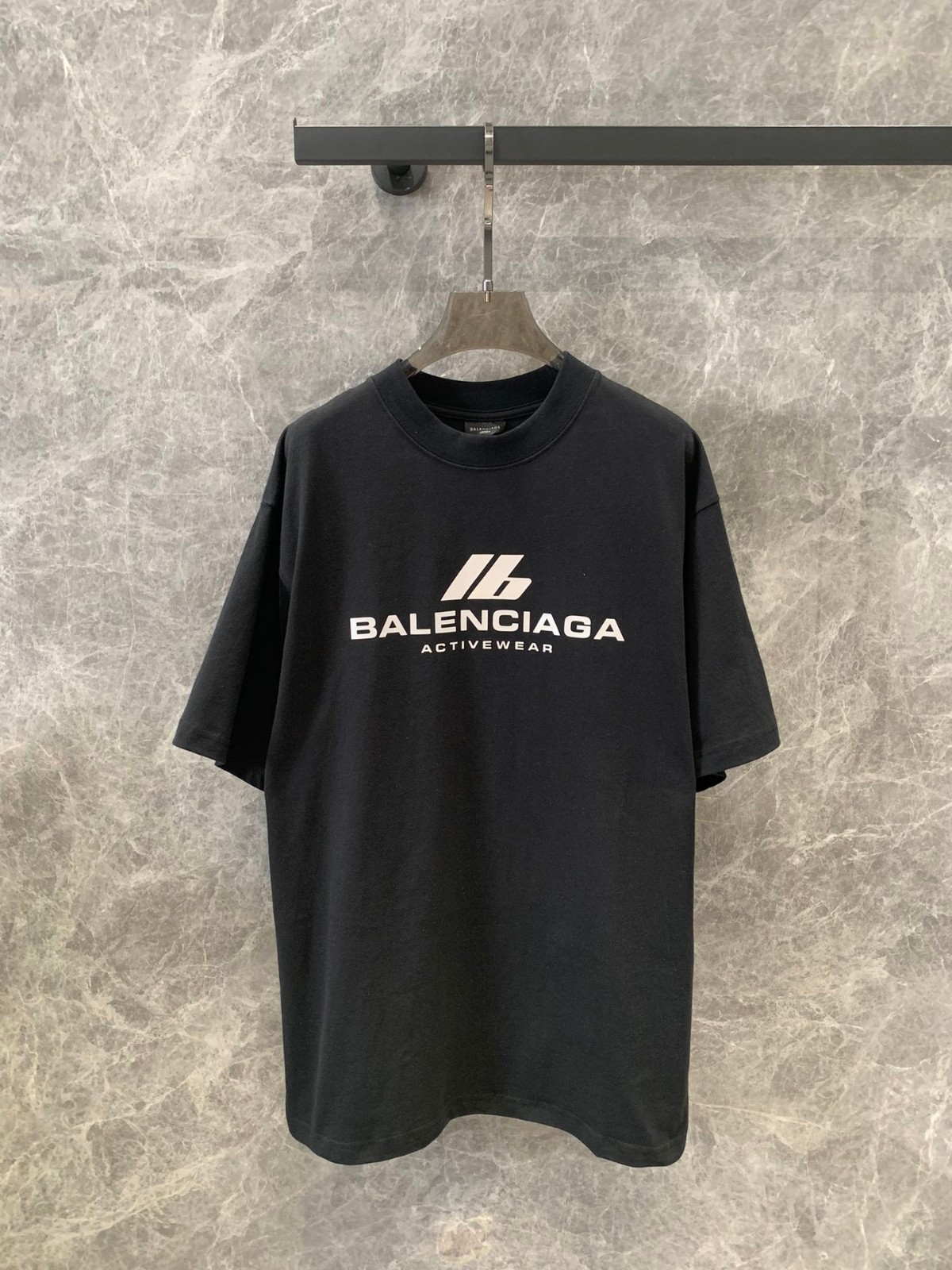 カジュアル 人気 ロゴ コットン Tシャツ バレンシアガ 半袖Tシャツ コピー ユニセックス ブラック