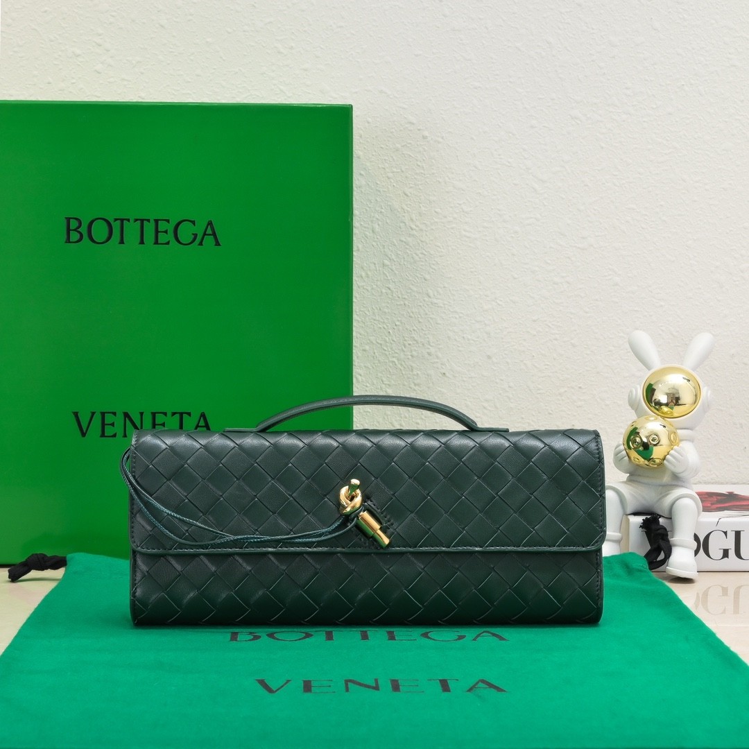 ハンドル付き ロング クラッチバッグ ボッテガ・ヴェネタ バッグ スーパーコピー ダークグリーン