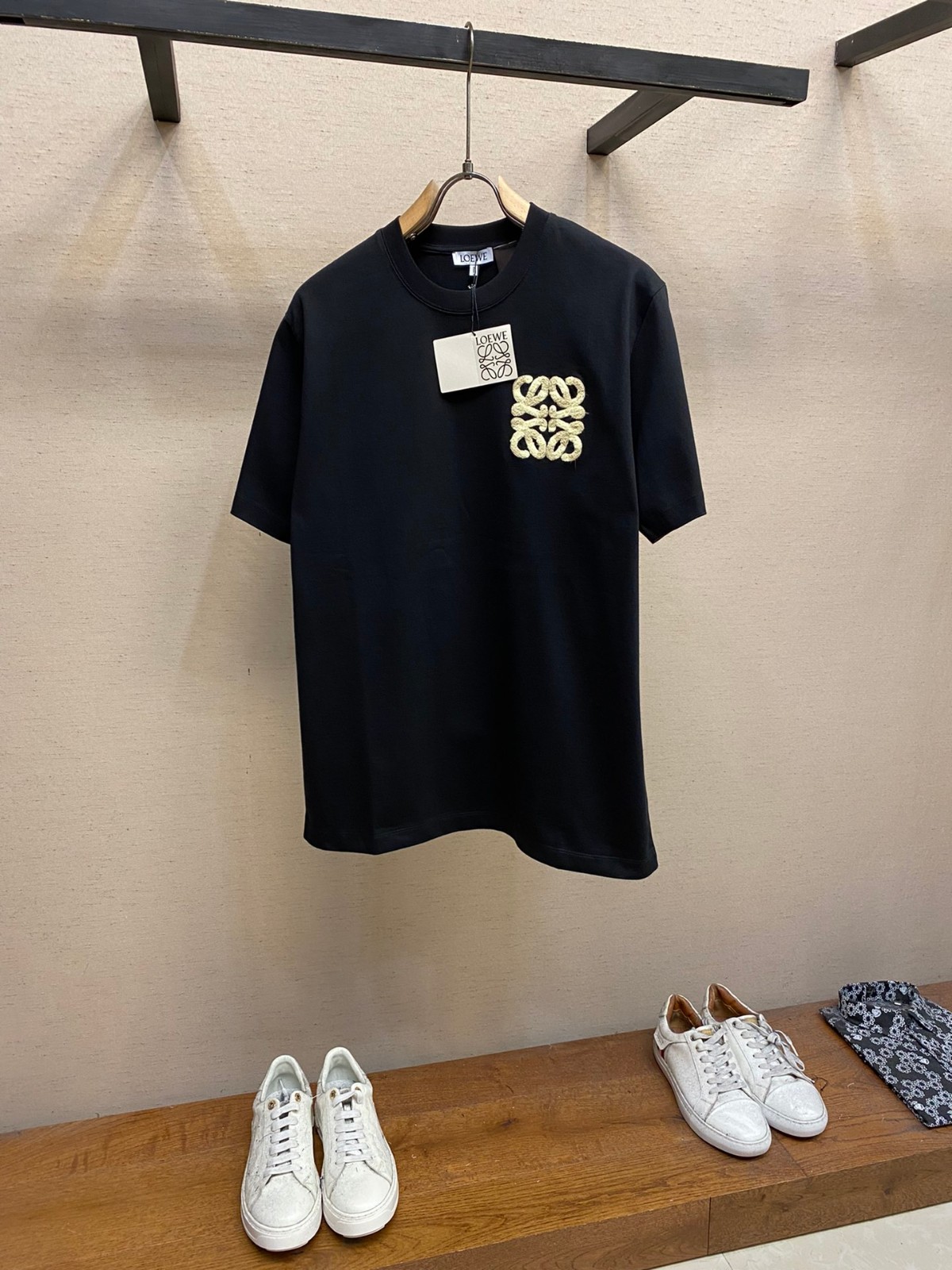 定番 人気 リラックス 半袖Tシャツ ロエベ Tシャツ コピー ユニセックス ブラック