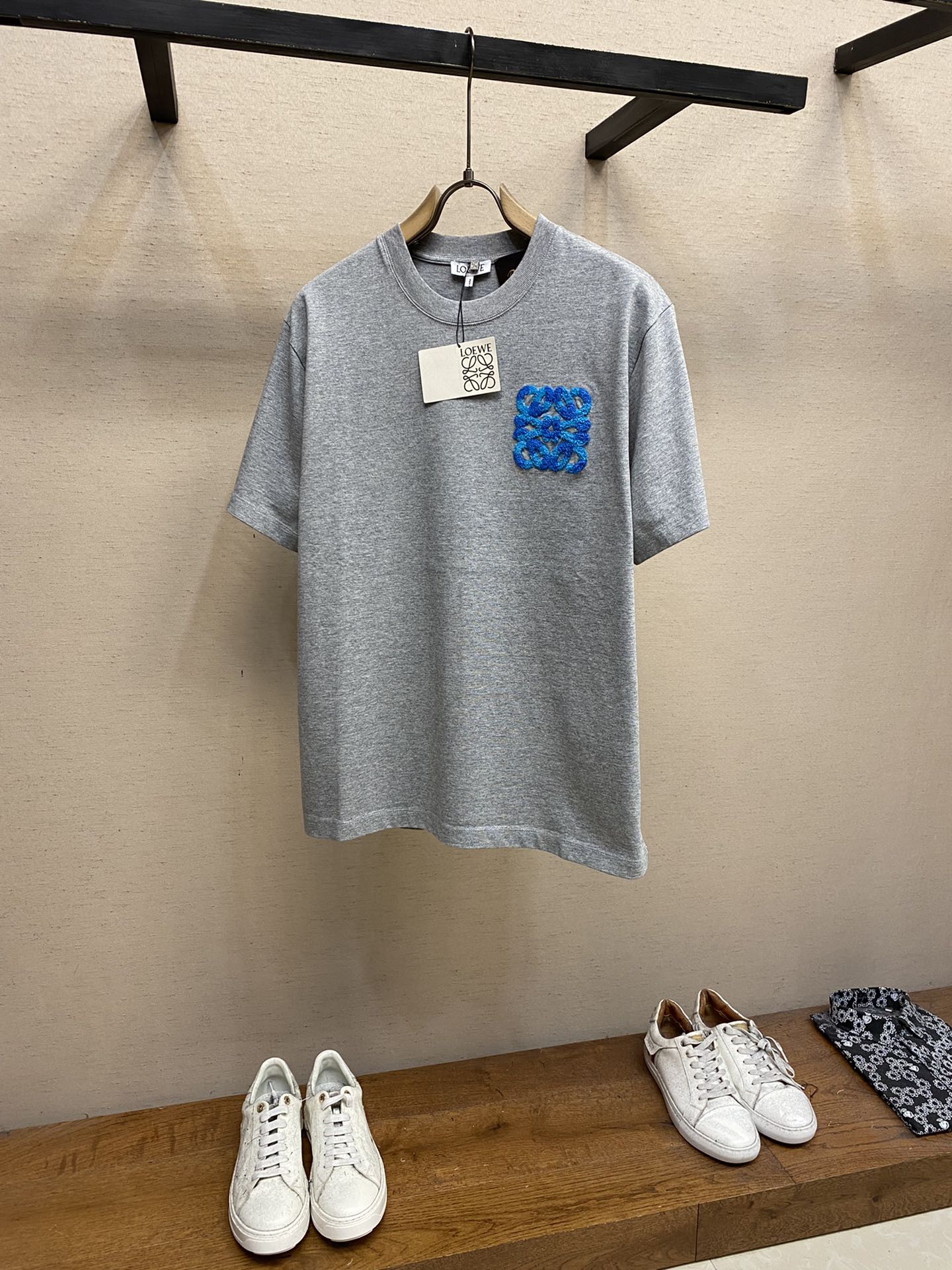 定番 人気 リラックス 半袖Tシャツ ロエベ Tシャツ コピー ユニセックス グレー