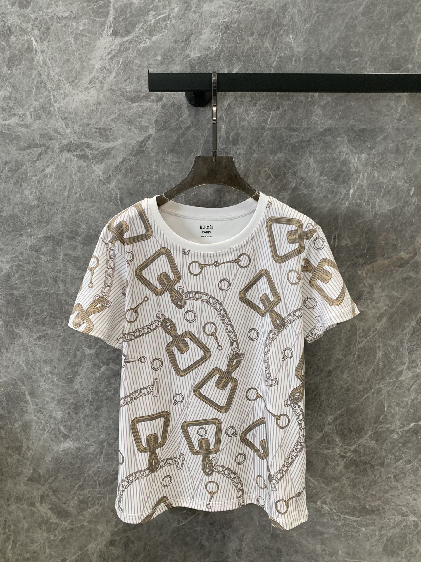 カジュアル お洒落 コットン 半袖Tシャツ エルメス Tシャツ コピー ホワイト