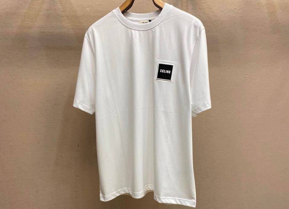 シンプル ロゴ入り セリーヌ 半袖Tシャツ コピー クルーネック ホワイト