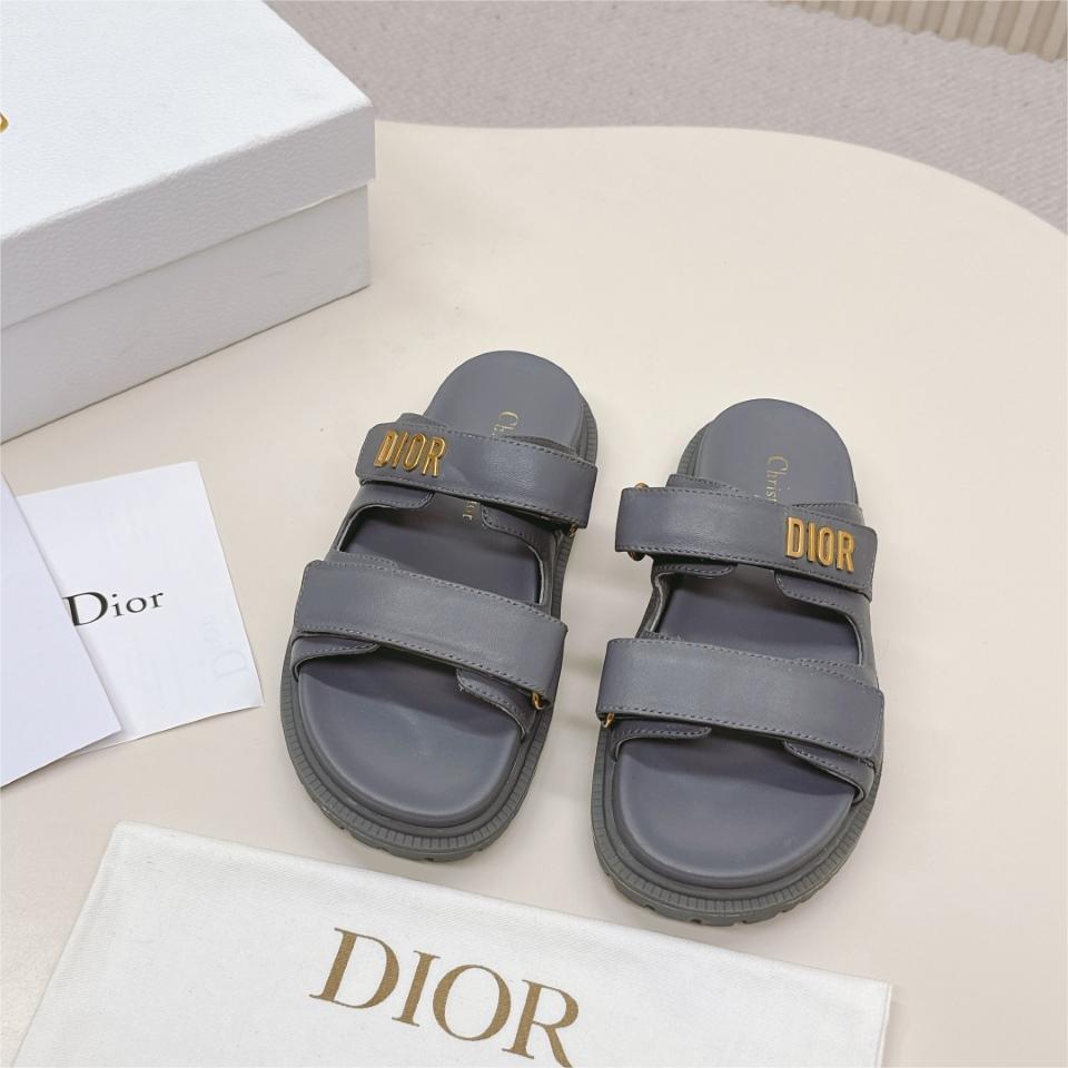 人気 軽量 快適 Dioract スライドサンダル クリスチャン・ディオール サンダル コピー グレー