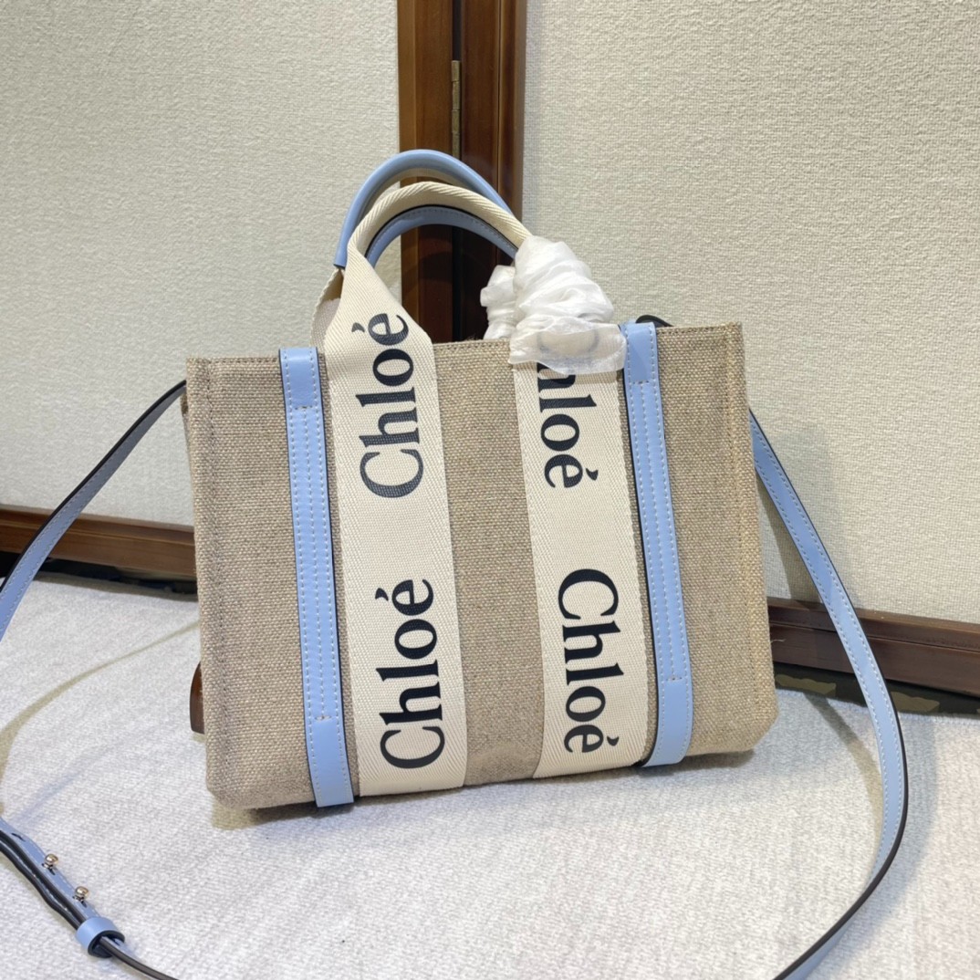 人気 WOODY スモール トートバッグ クロエ バッグ コピー ブルー
